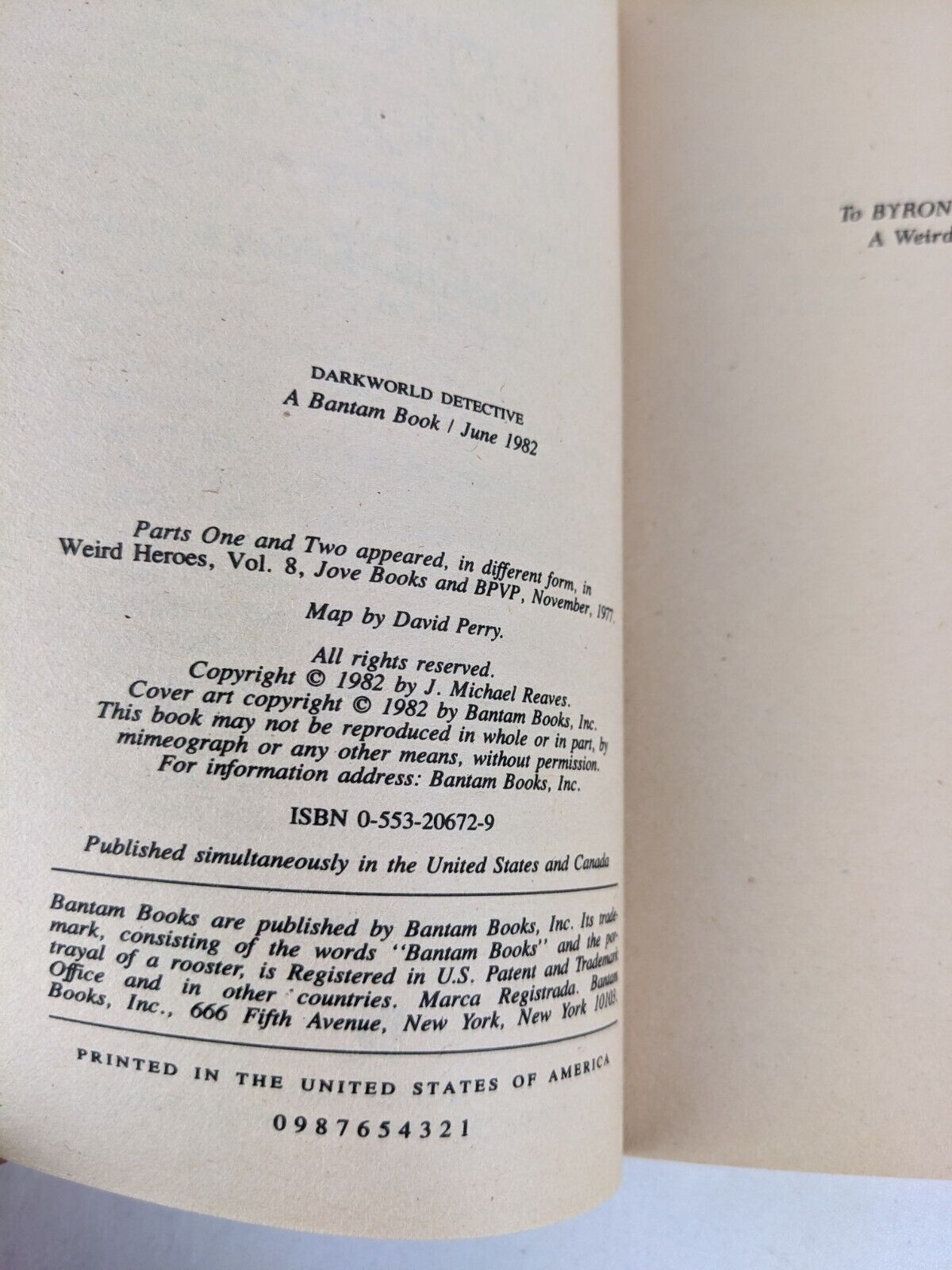 Darkworld detective by J. Michael Reaves 1982