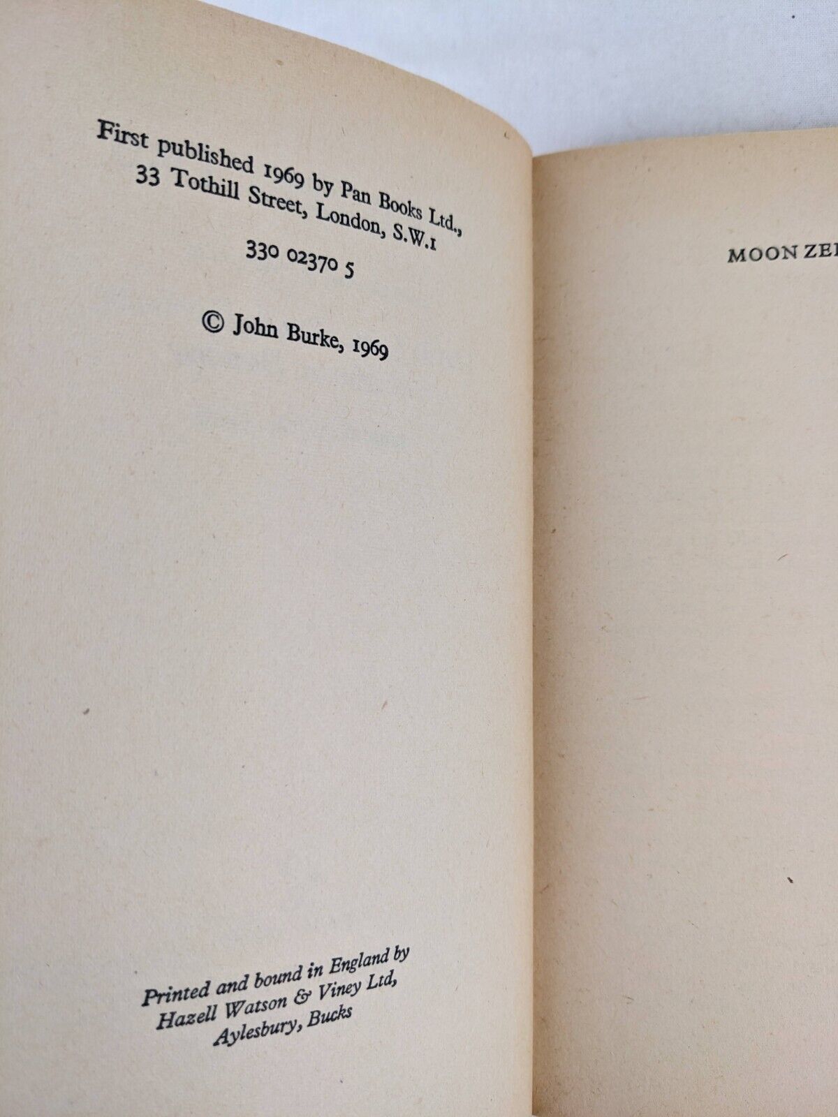 Moon zero two by John Burke 1969 Pan Books