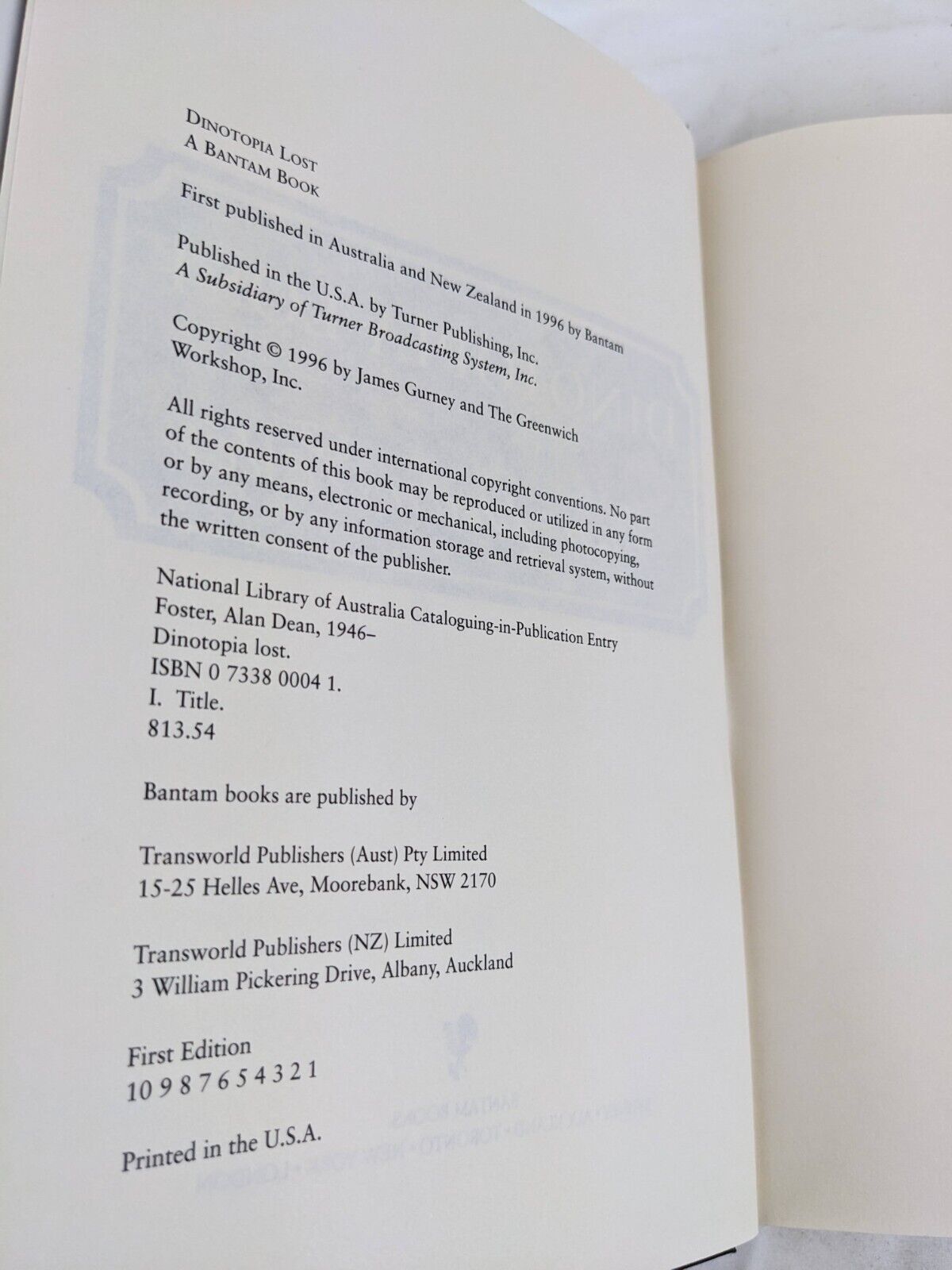 Dinotopia lost by Alan Dean Foster - First Edition Hardcover 1996