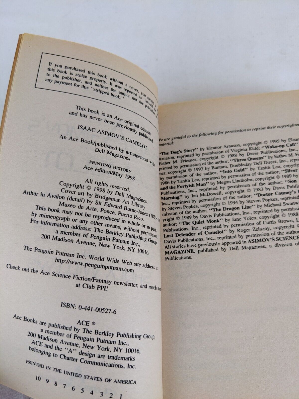 Isaac Asimov's Camelot edited by Gardner Dozois Ace Edition 1998
