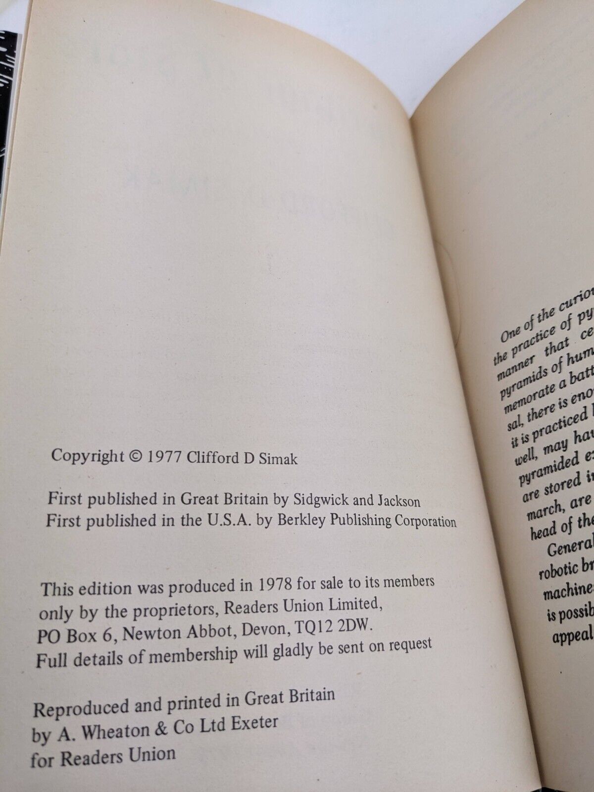 A heritage of stars by Clifford D. Simak 1978 Hardcover SFBC