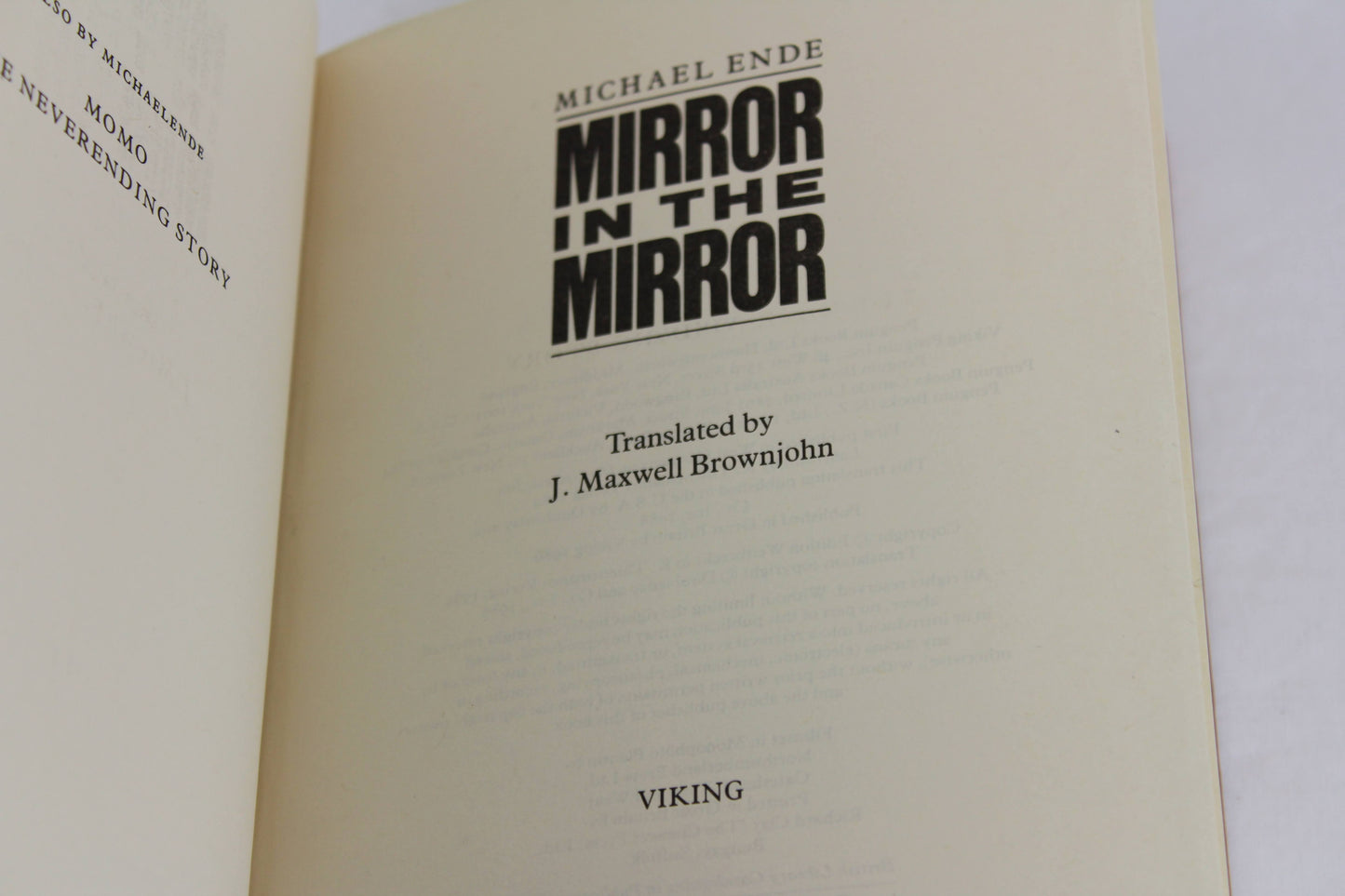 Mirror in the mirror by Michael Ende 1986 Hardcover UK First Edition