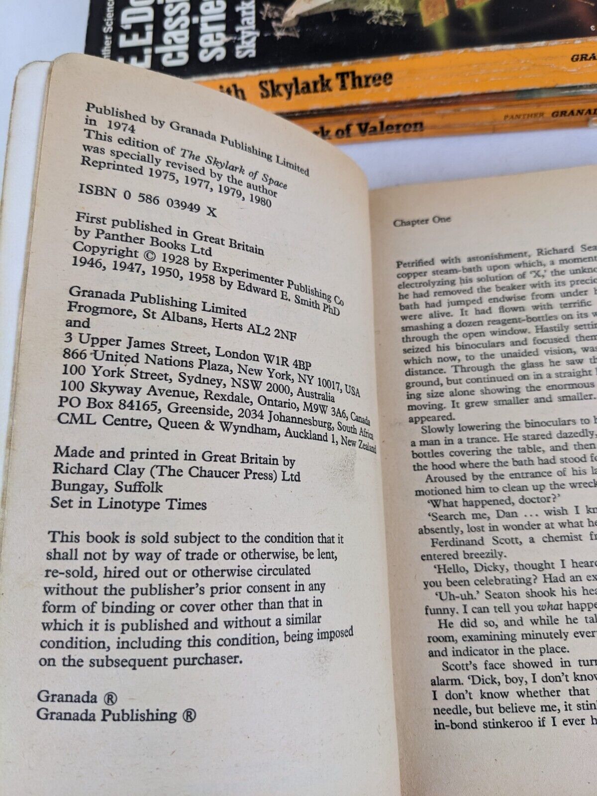 Skylark series by E.E. Doc Smith - space, three & Valeron 1980