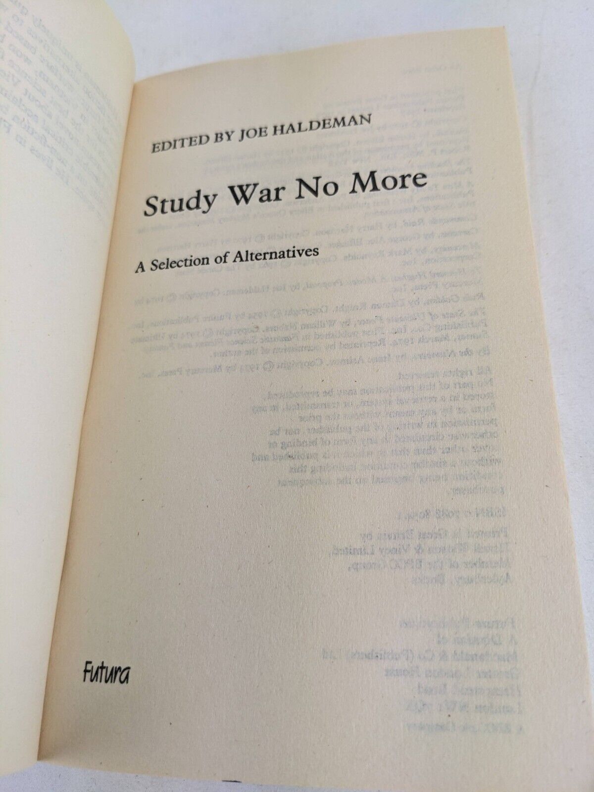 Study war no more edited by Joe Haldeman 1987