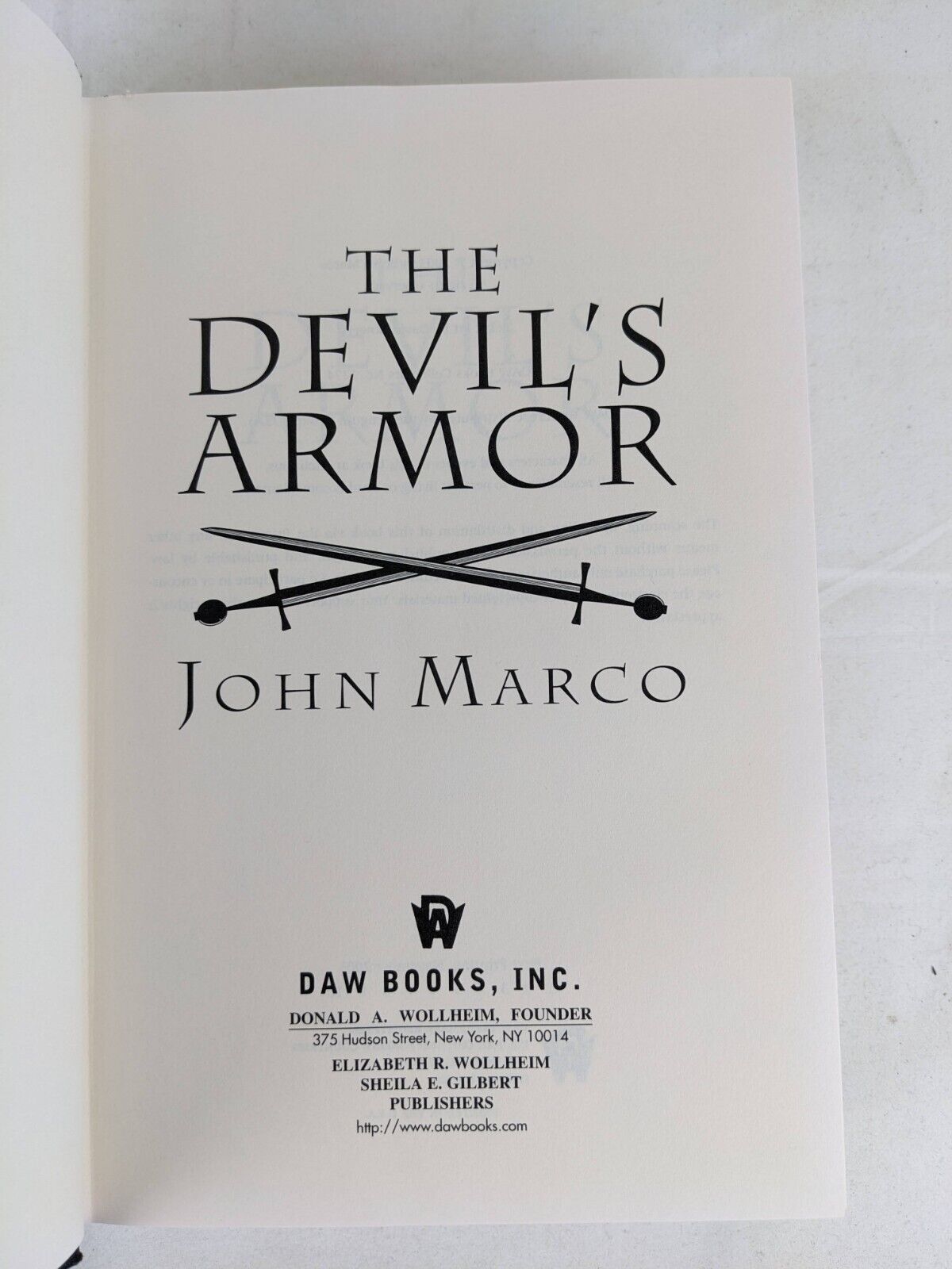 The devil's armor by John Marco 2003 first edition Daw hardcover