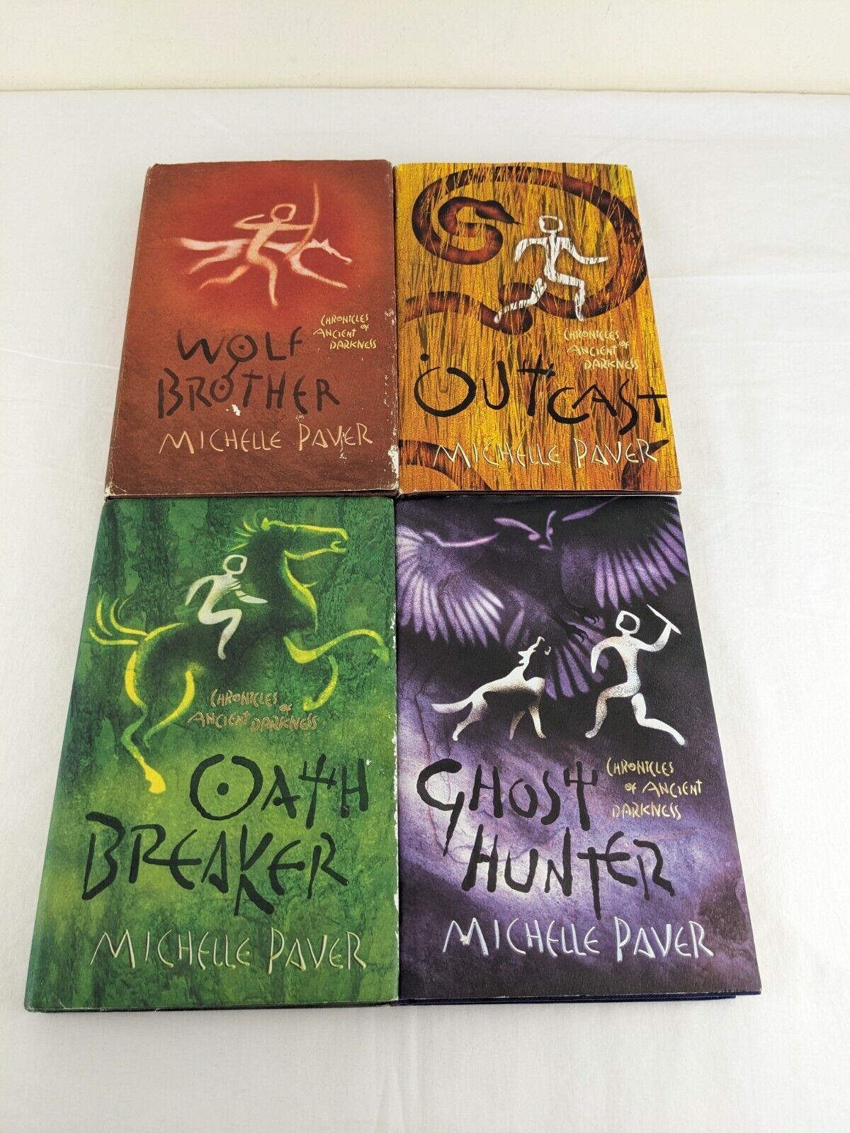 Ancient of darkness x4 by Michelle Paver 2004 Hardcover Wolf, Outcast, Oath etc.