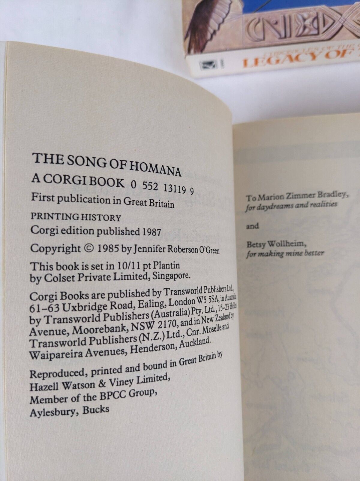 Chronicles of the Cheysuli by Jennifer Roberson - Homana & Sword 1987