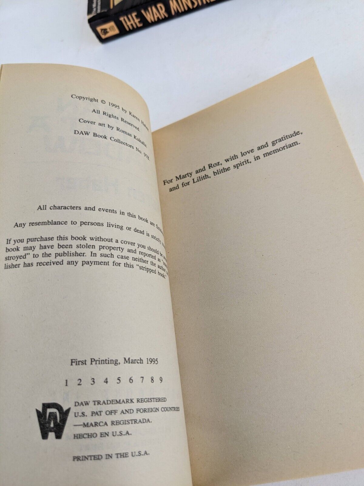 War Minstrels by Karen Haber 1995 Woman without a shadow & War Minstrels