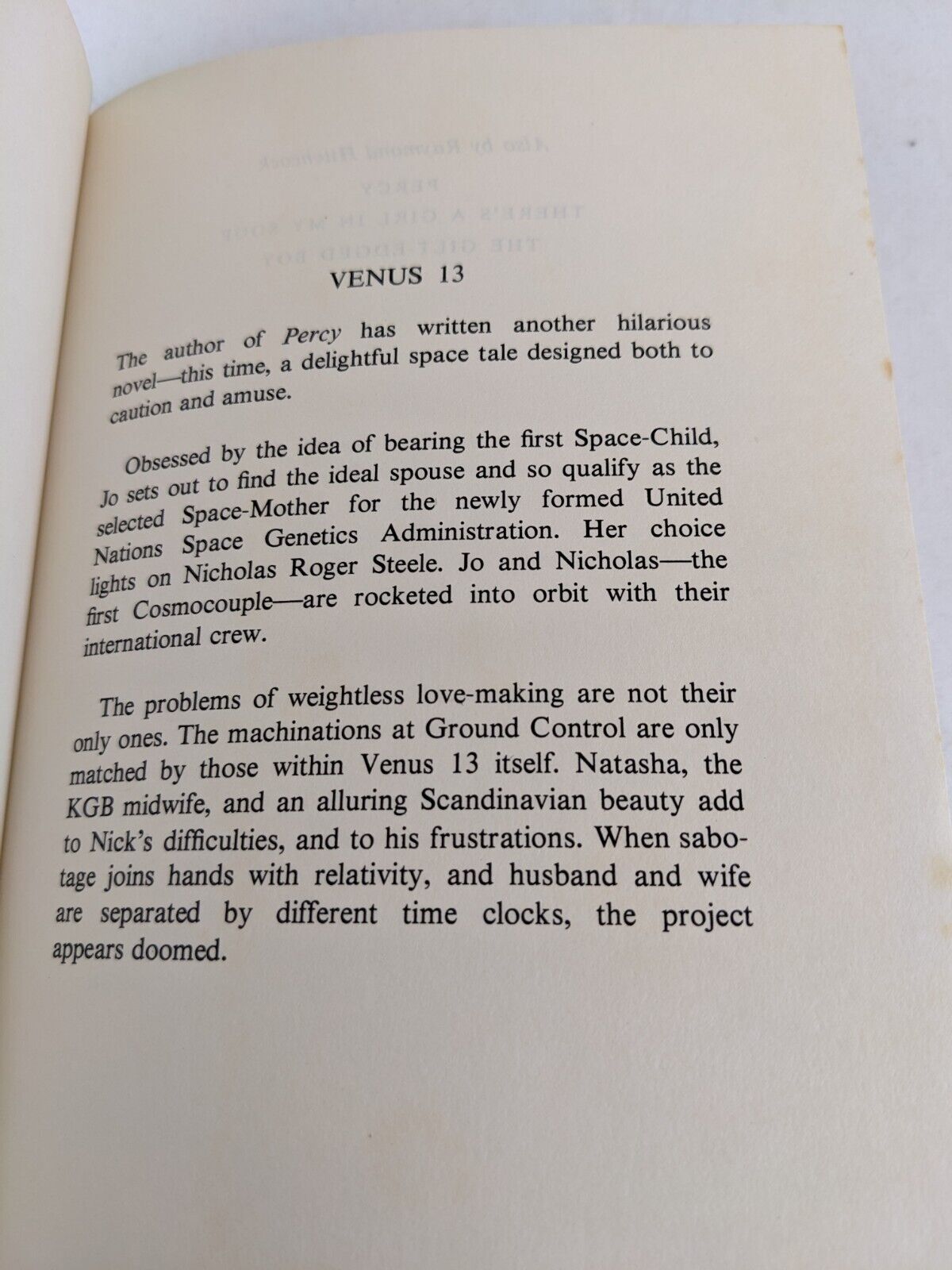 Venus 13 By Raymond Hitchcock Hardcover 1972 UK First Edition