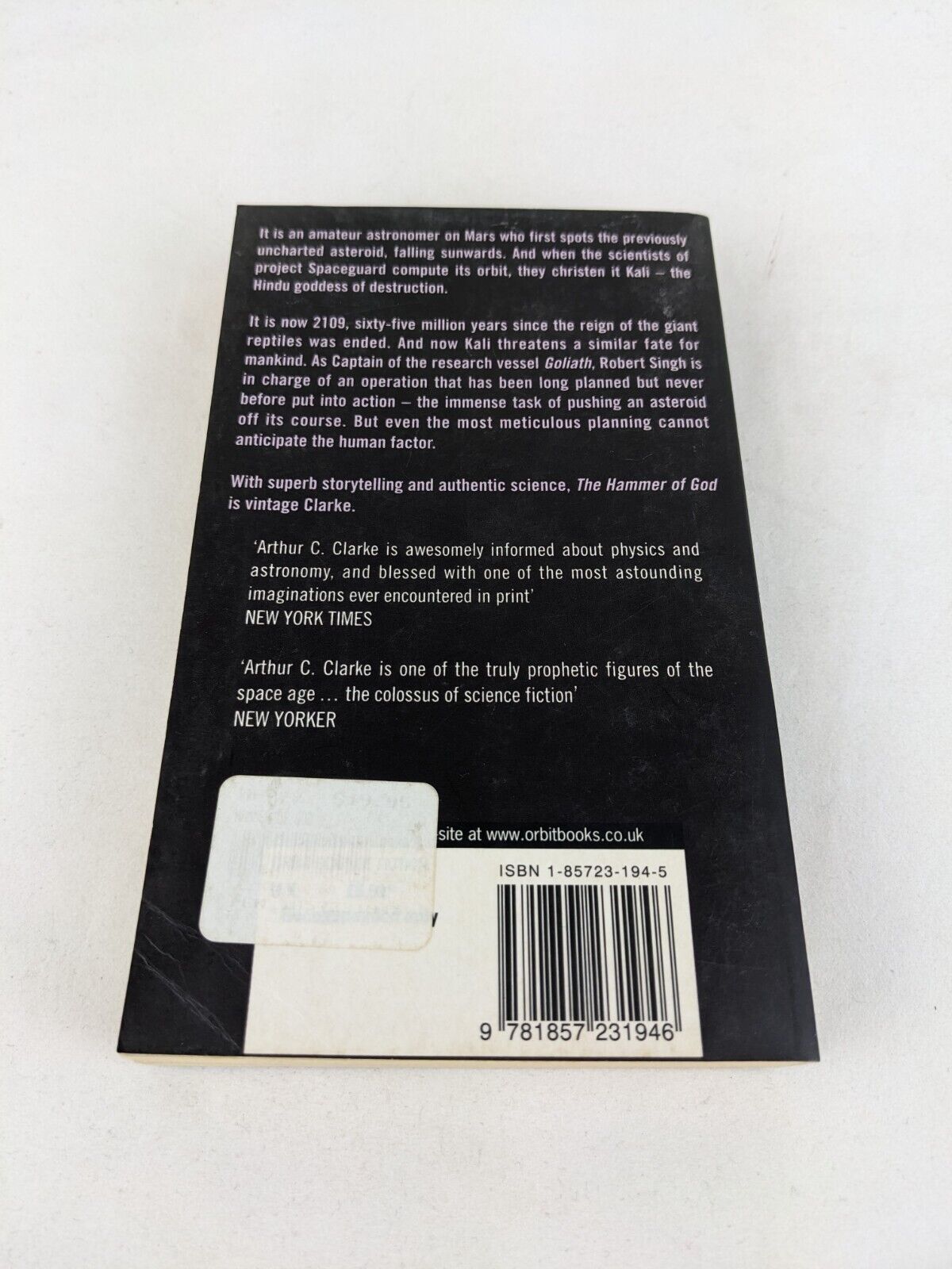 The hammer of god by Arthur C. Clarke 2000