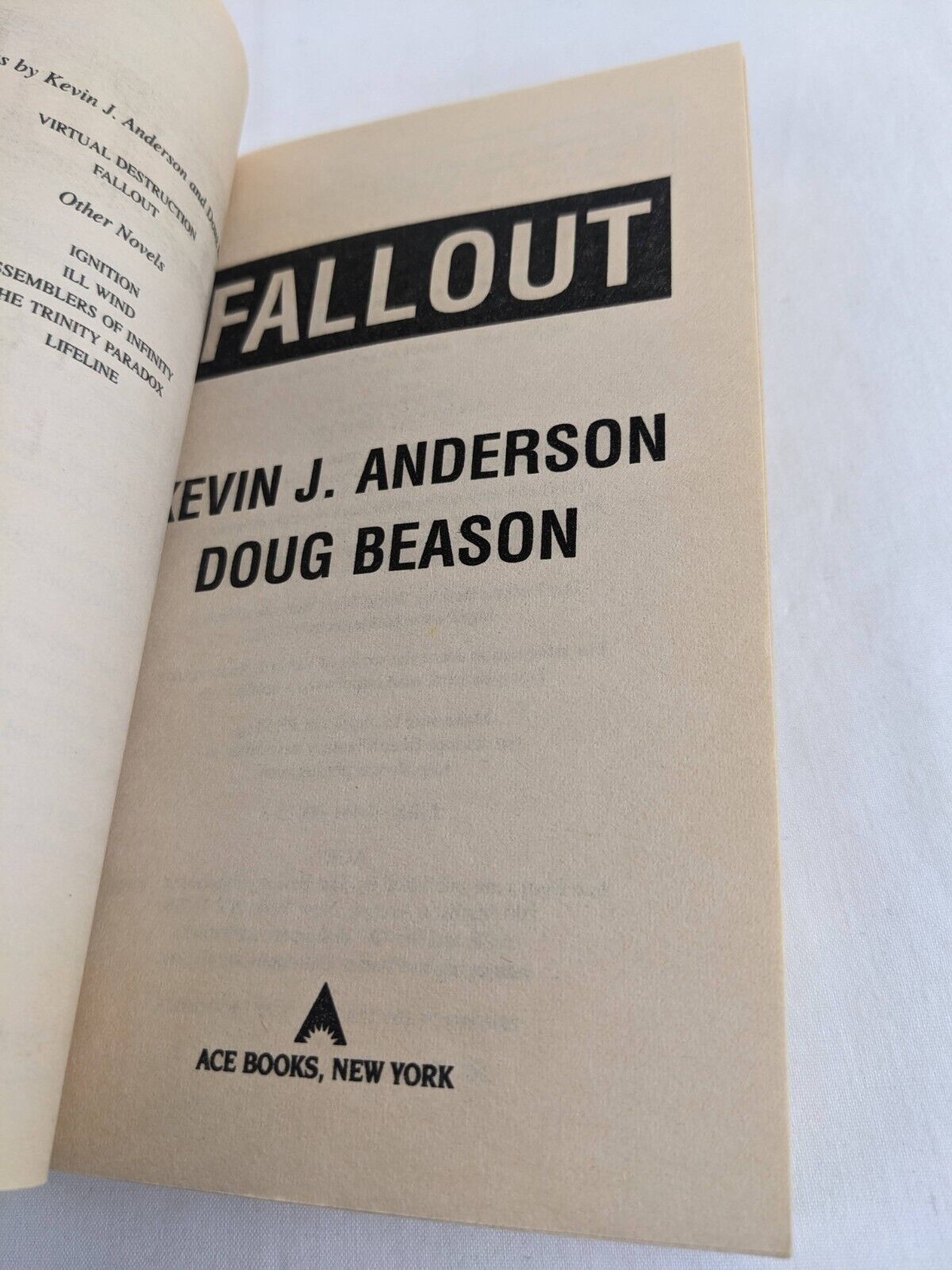 Fallout by Kevin J. Anderson & Doug Beason 1997 Craig Kreident Series