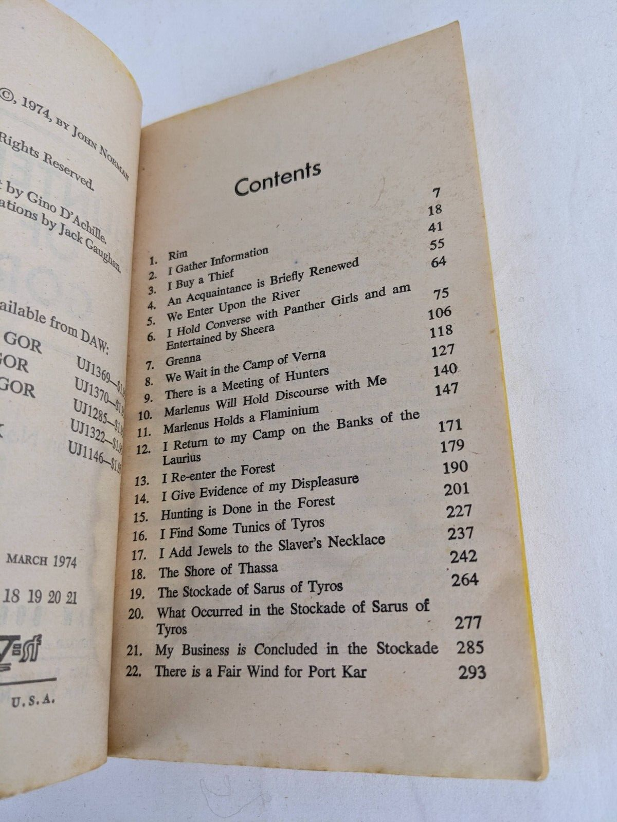 Gor series by John Norman x 9 Daw SF editions 1974