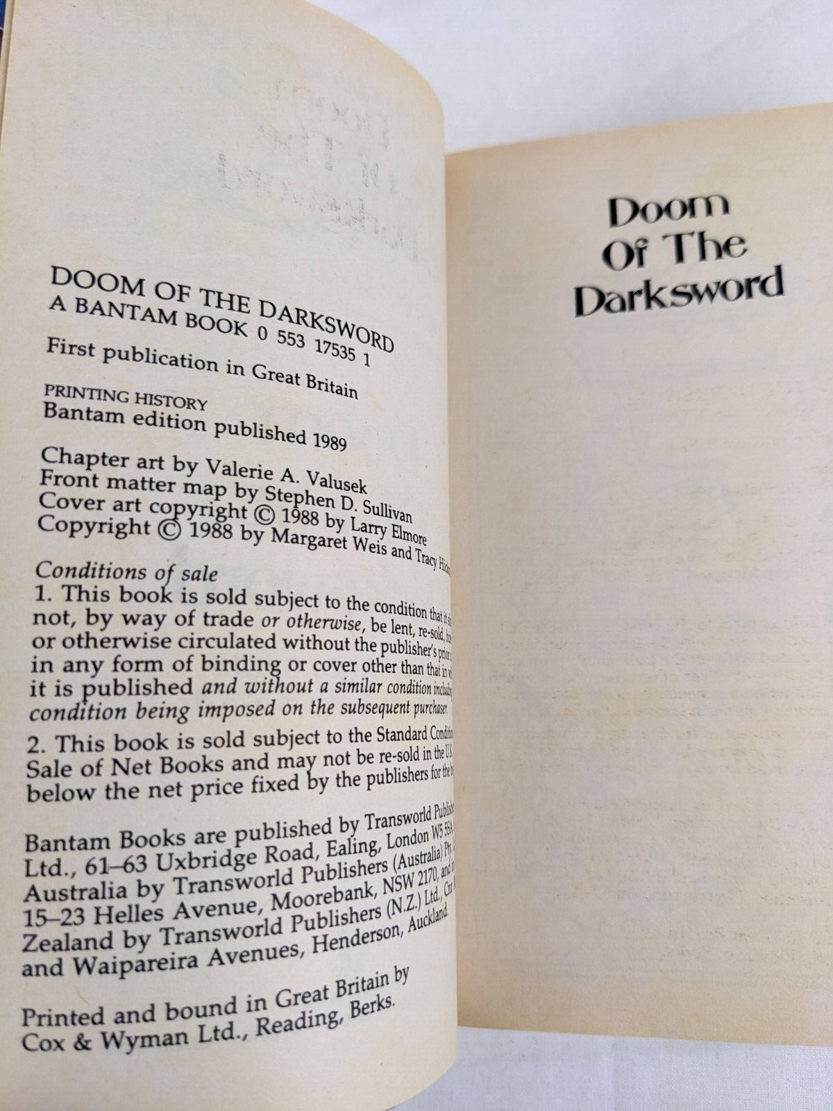 The darksword trilogy by Margaret Weis & Tracy Hickman 1994 - Alternate cover