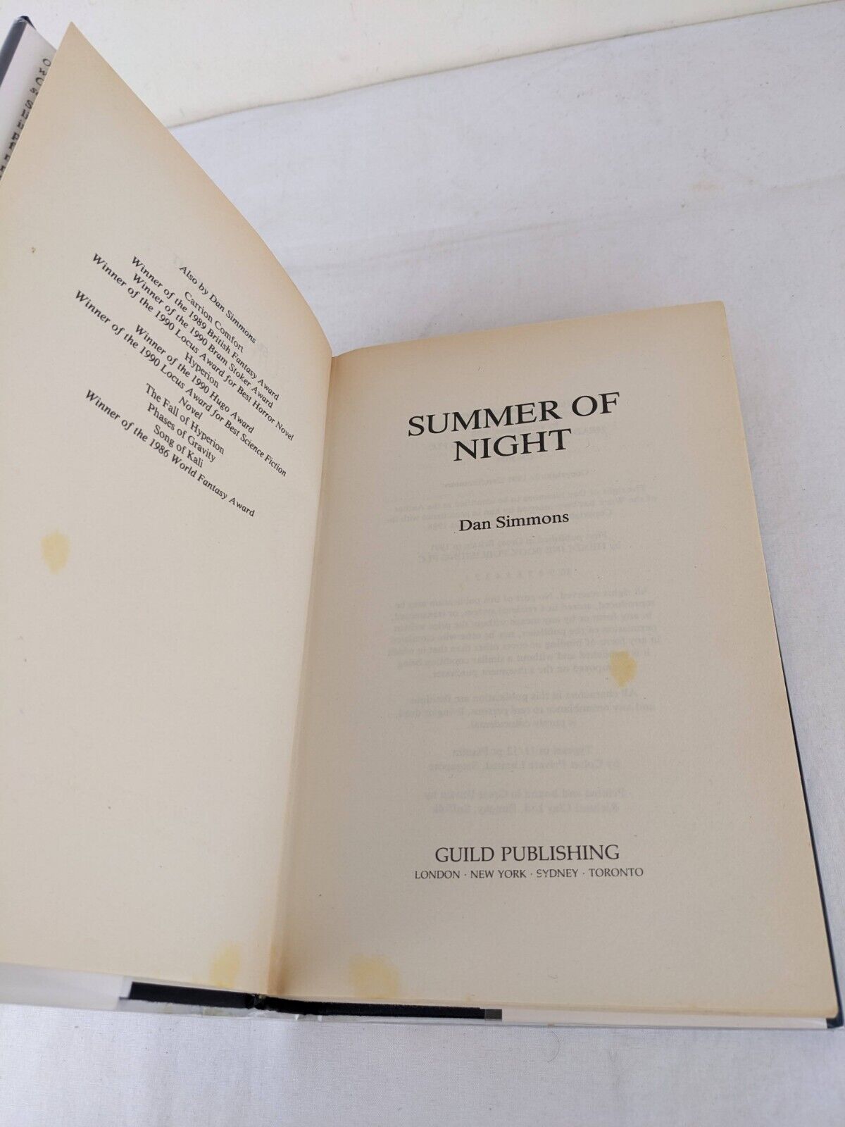 Summer of night by Dan Simmons Hardcover 1991