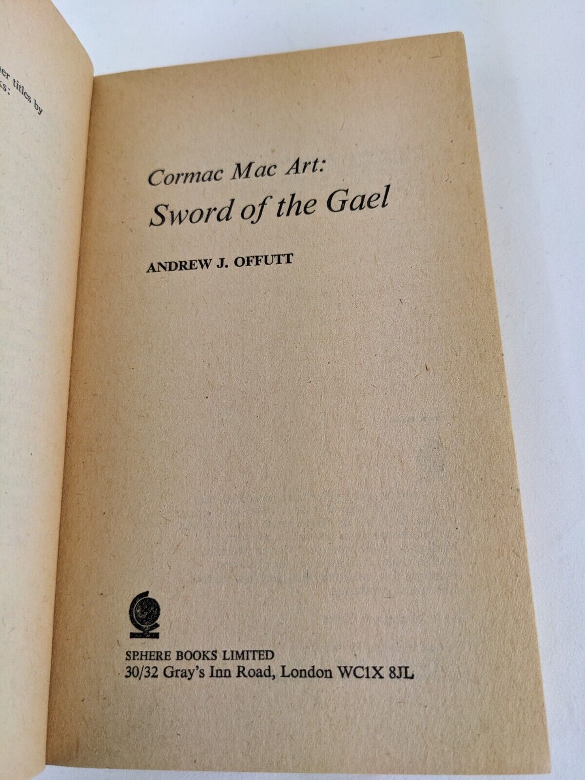 Sword of the Gael by Andrew J. Offutt 1977 Cormac Mac Art series