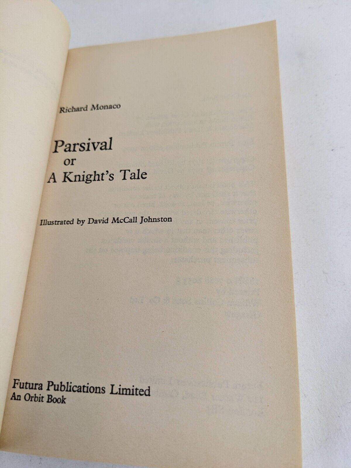 The Parsival Saga by Richard Monaco 1979 Knight's tale & Grail war