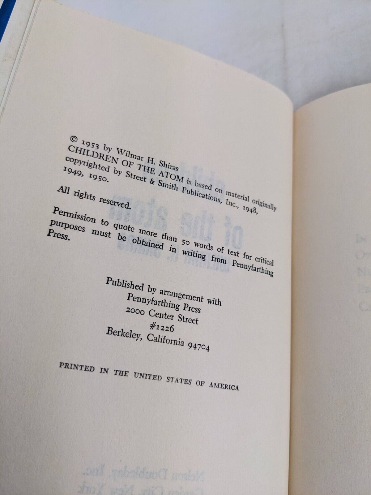 Children of the atom by Wilmar H. Shiras 1953 Hardcover Book Club Edition