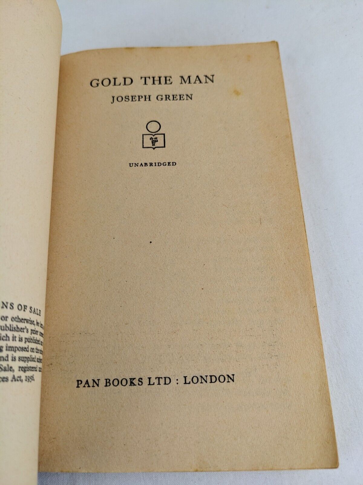 Gold the man by Joseph Green 1973 Pan Science Fiction