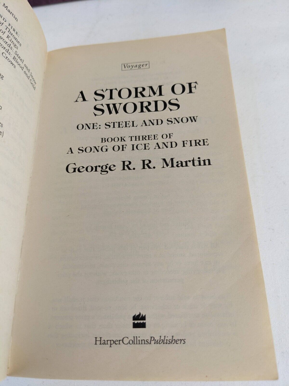 A Clash of Kings & A storm of swords by George R.R. Martin 2003 Ice & Fire