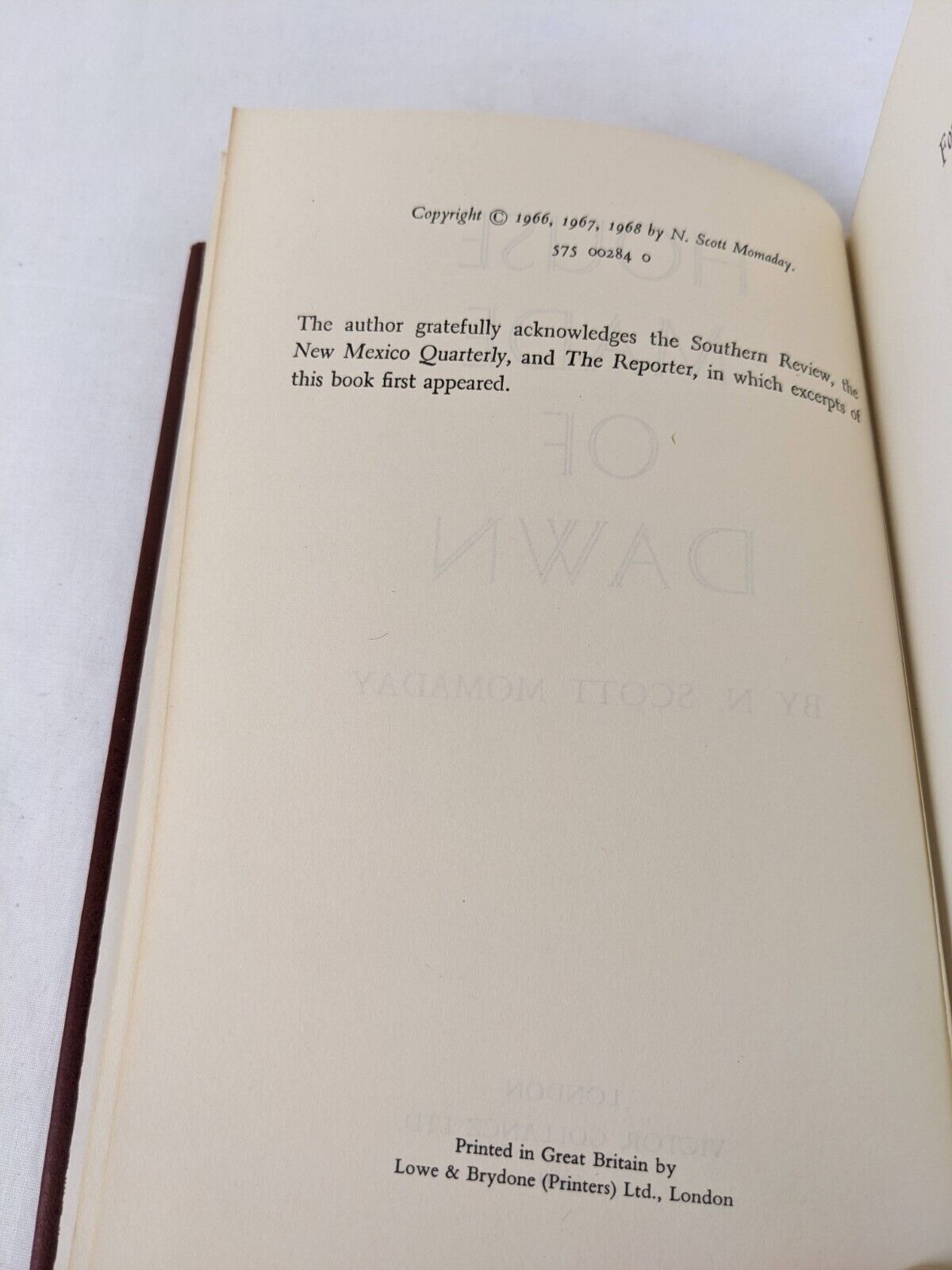 House made of Dawn by N. Scott Momaday 1969 Hardcover Gollancz Native American