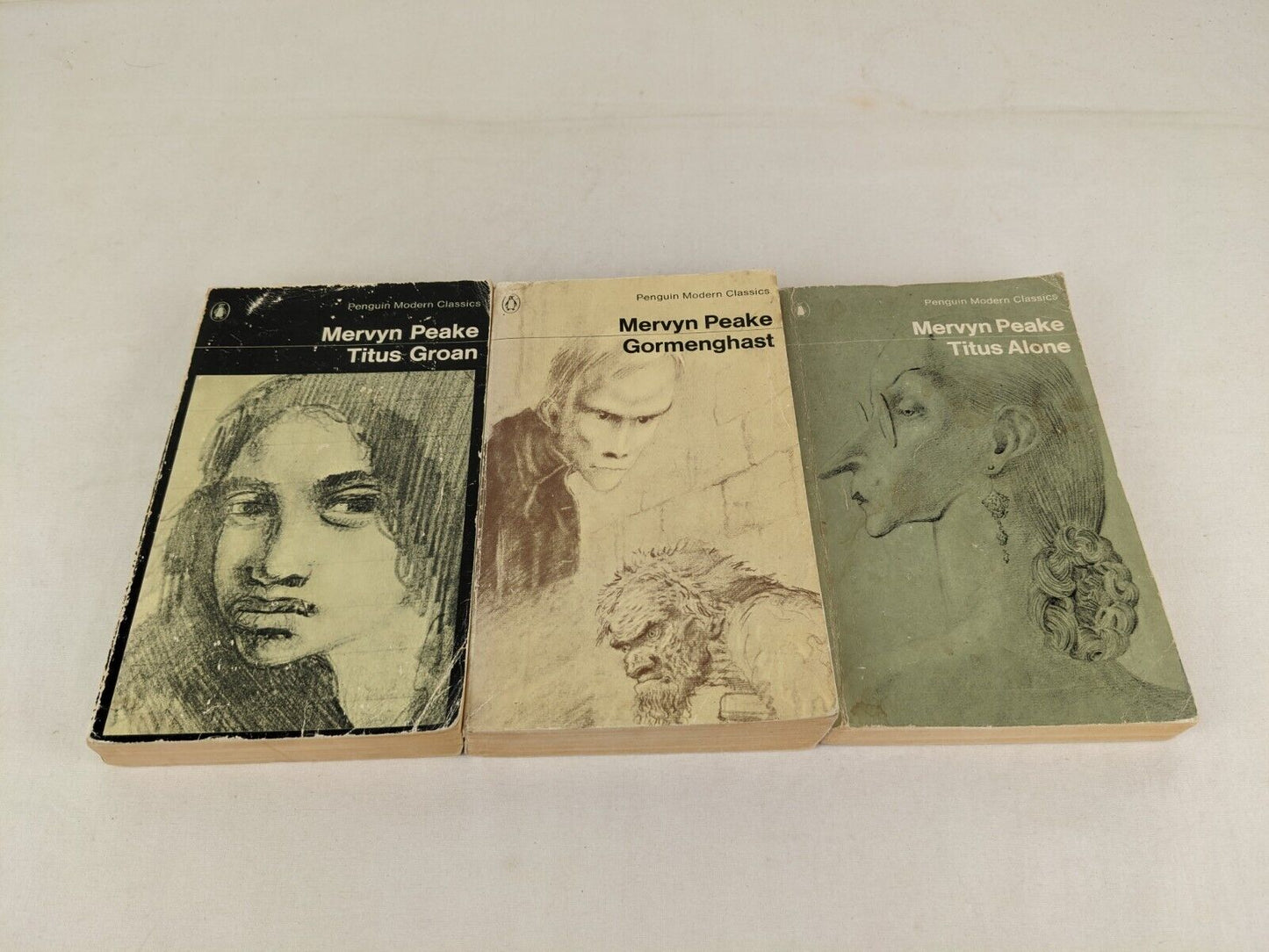 Gormenghast trilogy by Mervyn Peake - Titus, Gormenghast, Alone 1976