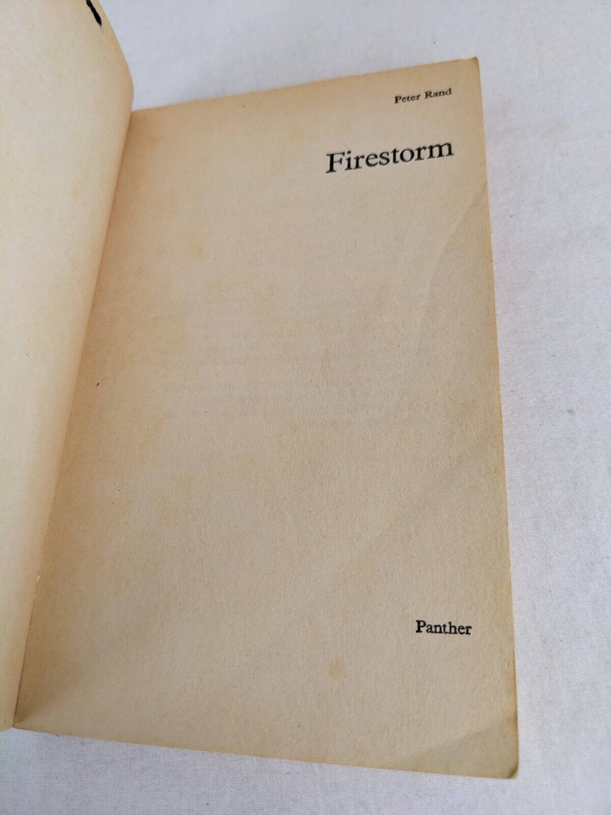 Firestorm by Peter Rand 1971 Occult Strange Fiction