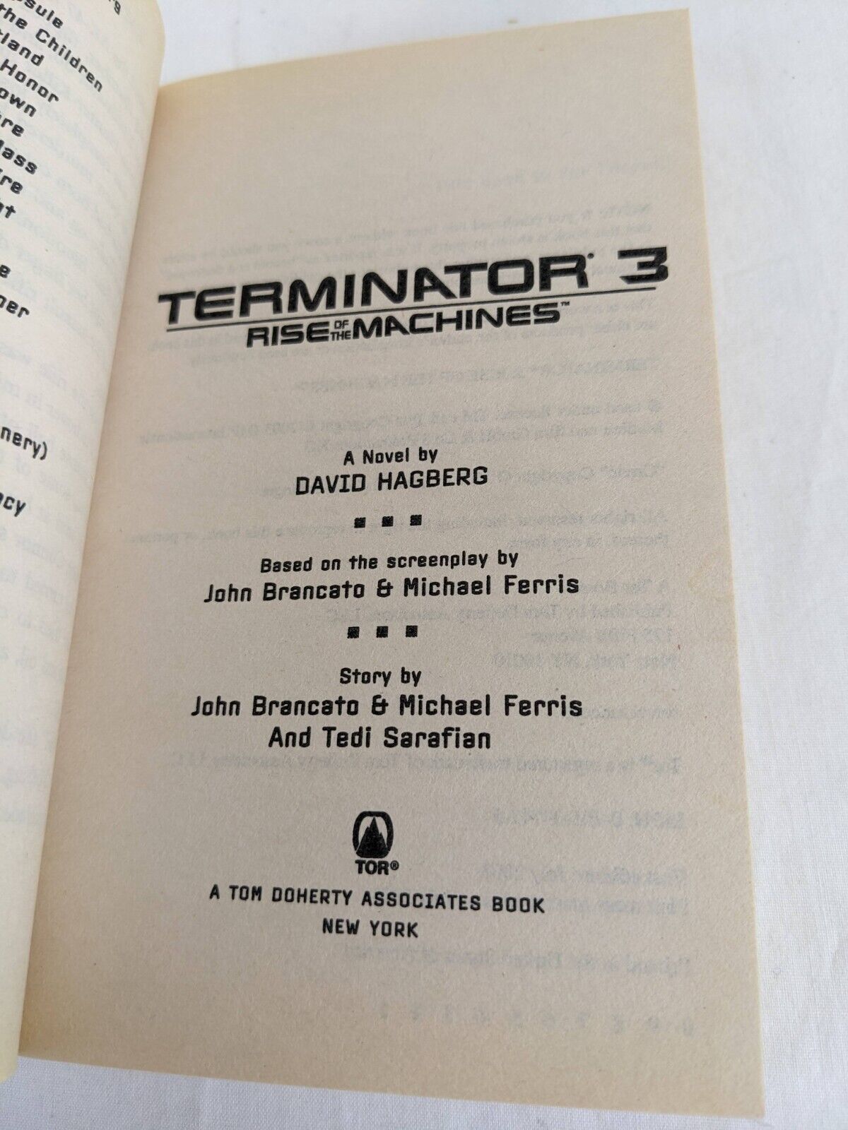 Terminator 3: Rise of the machines by David Hagberg Movie Novelization 2003