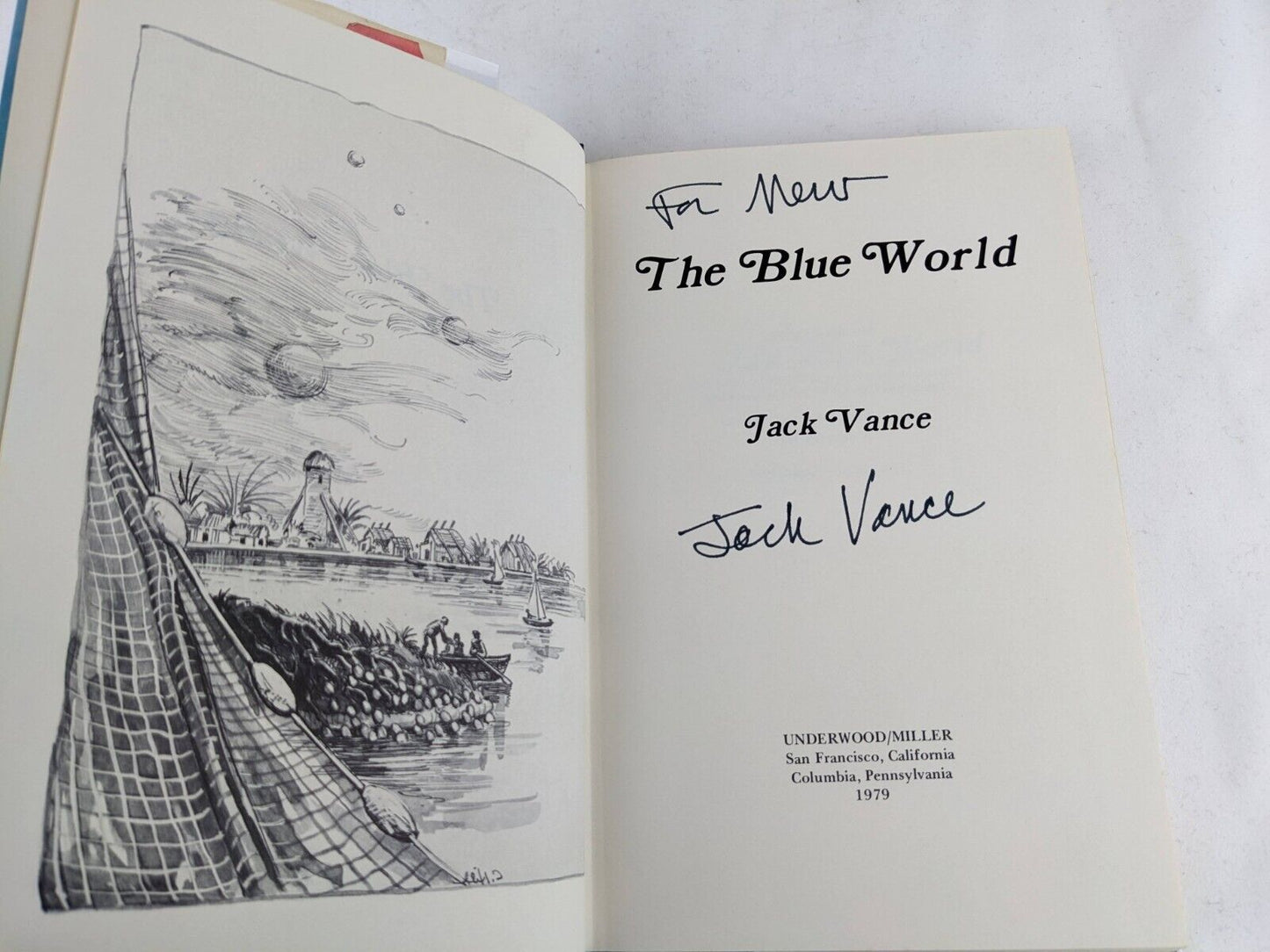 The blue world by Jack Vance Signed 1979 First Edition Hardcover
