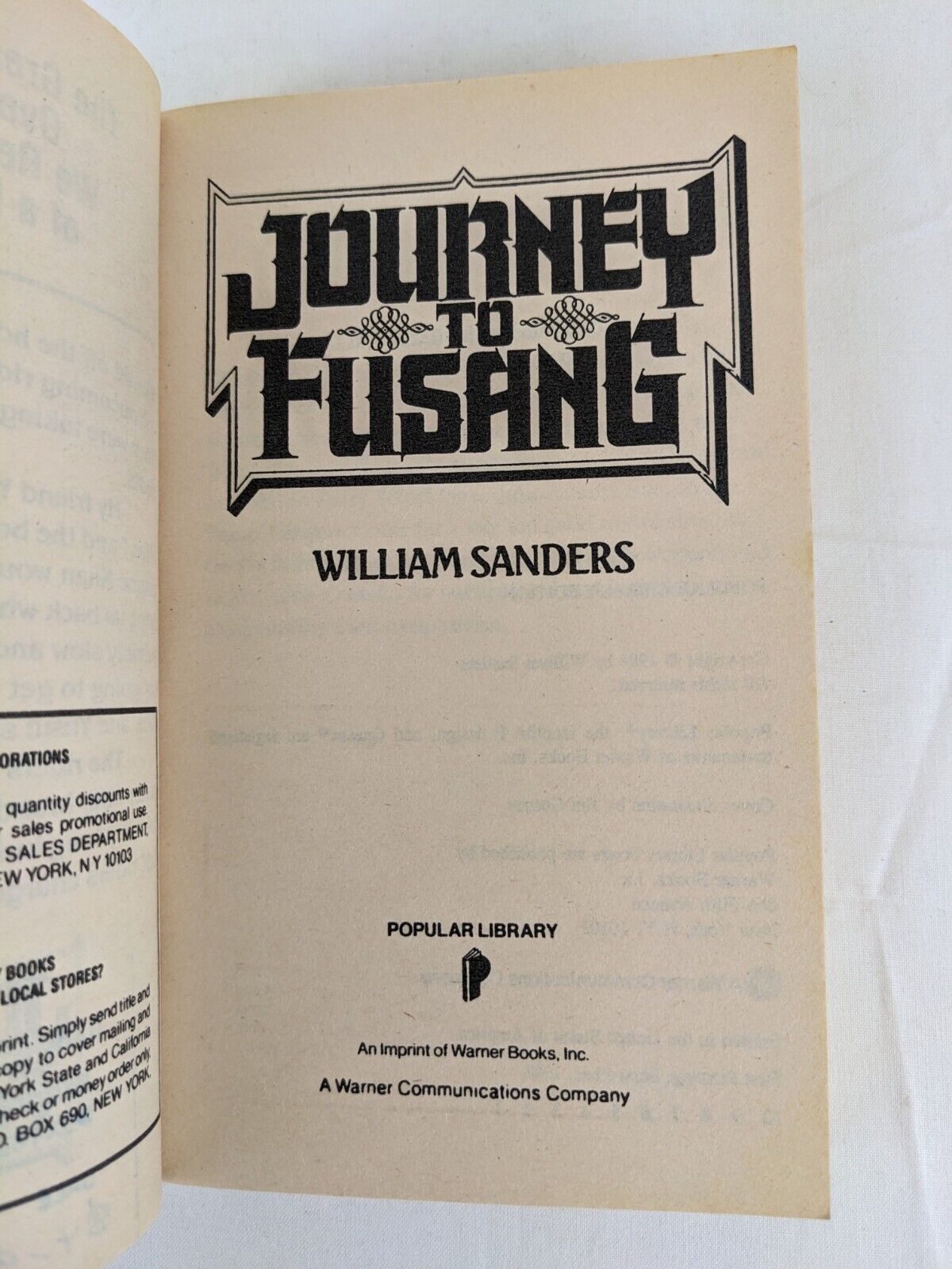Journey to Fusang by William Sanders 1988