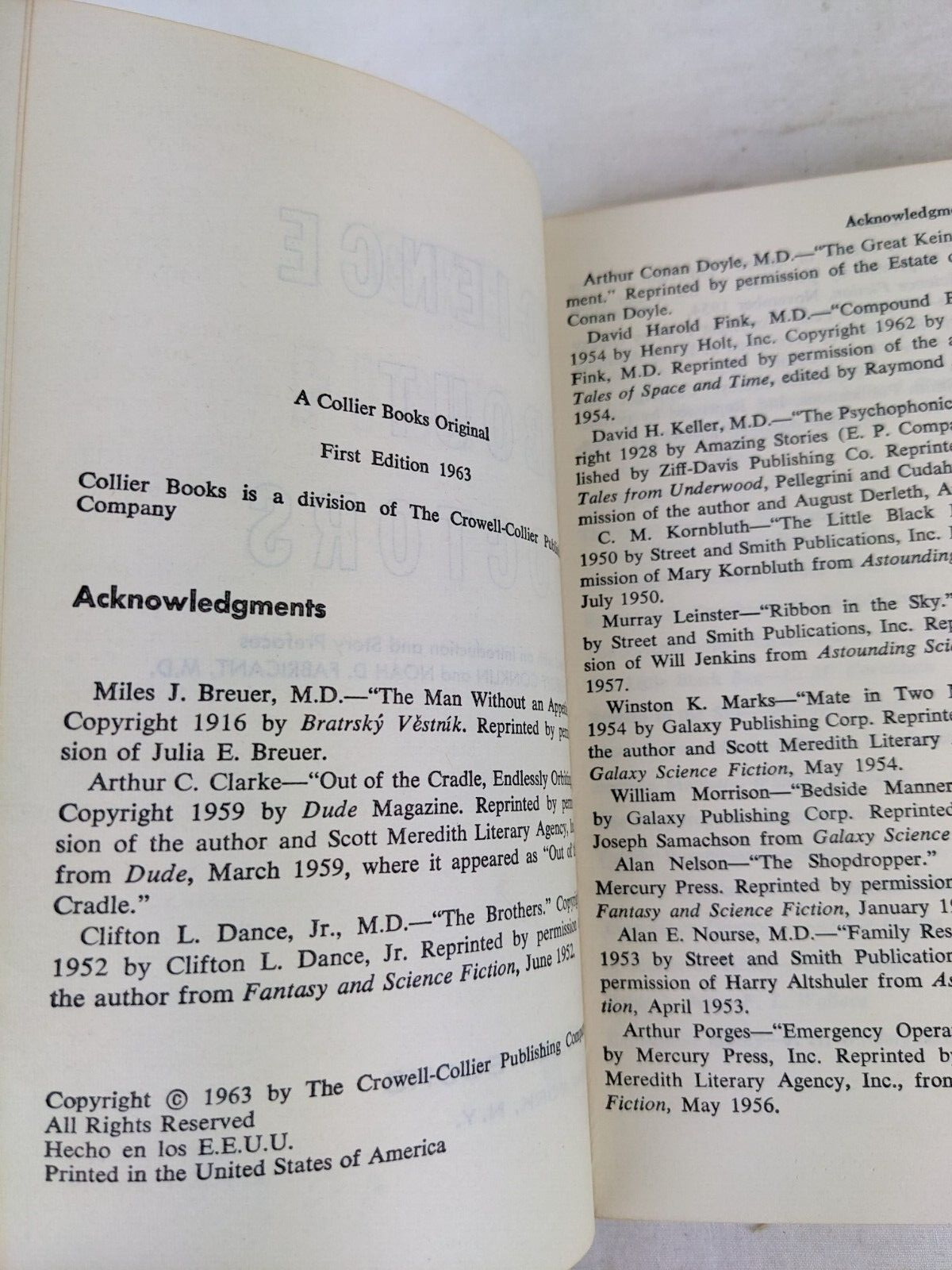Great science fiction by Scientists & about doctors edited by Groff Conklin 1962