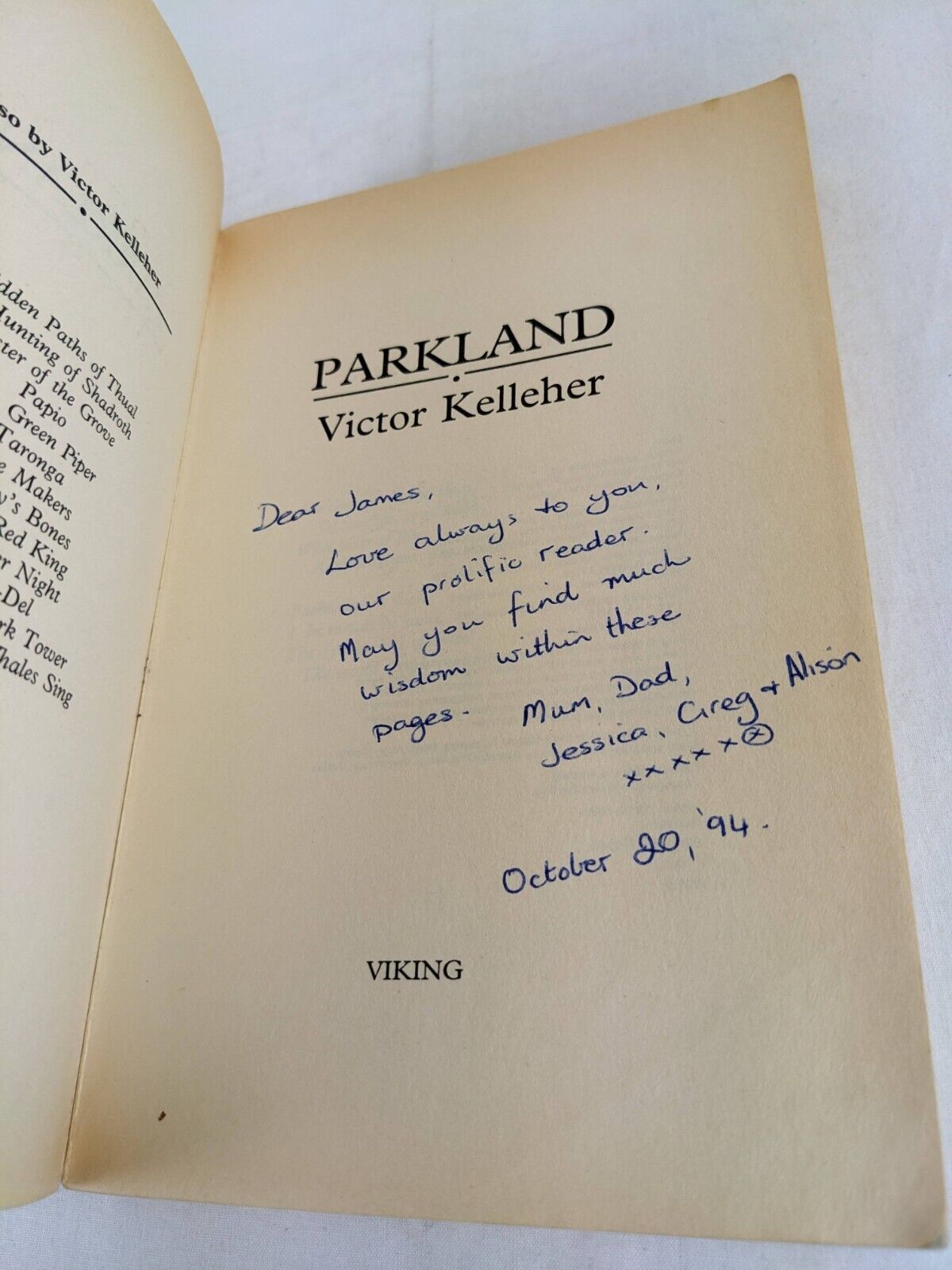 Parkland by Victor Kelleher 1994