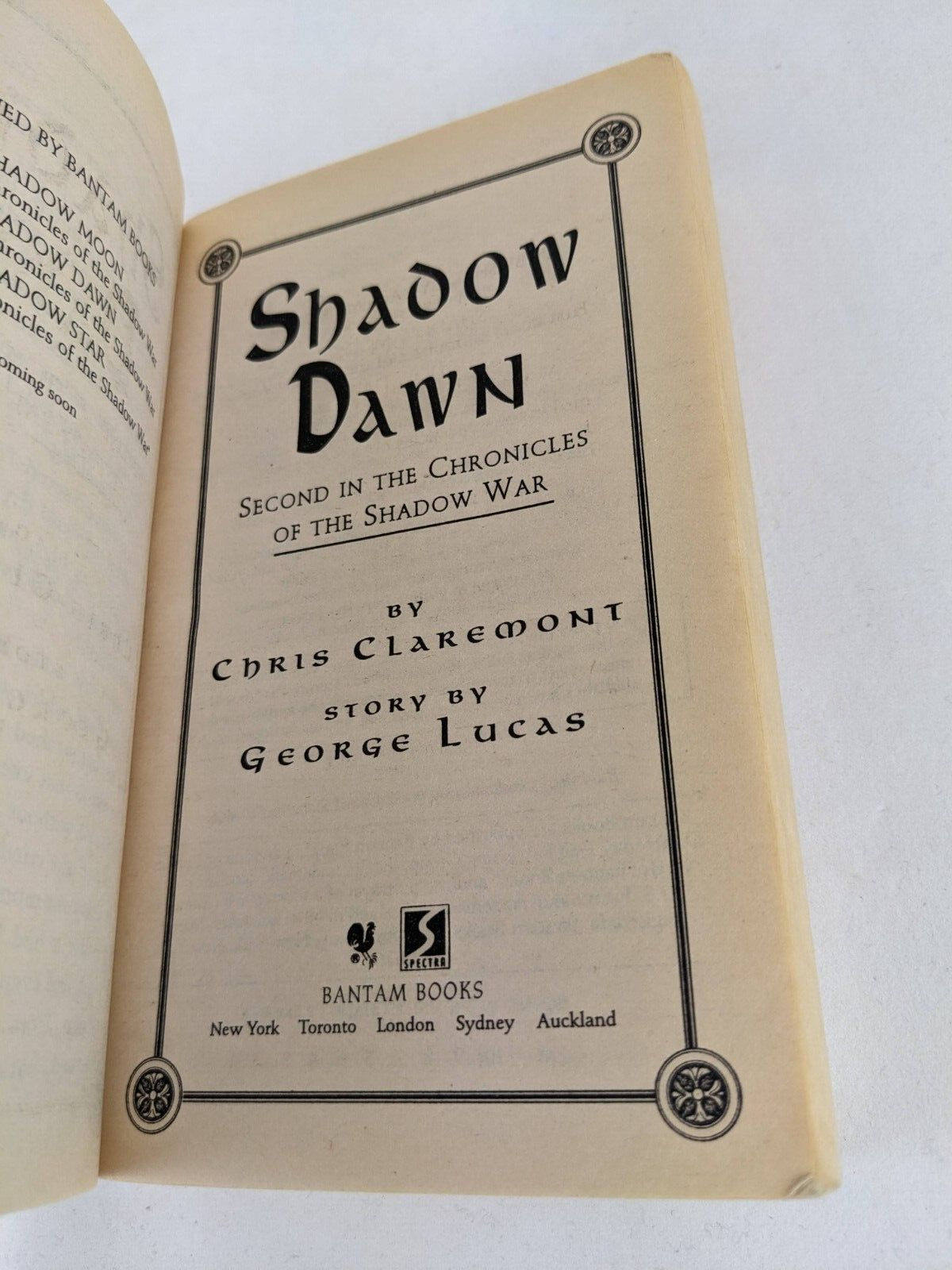 The Chronicles Of The Shadow War By George Lucas And Chris Claremont - Rare