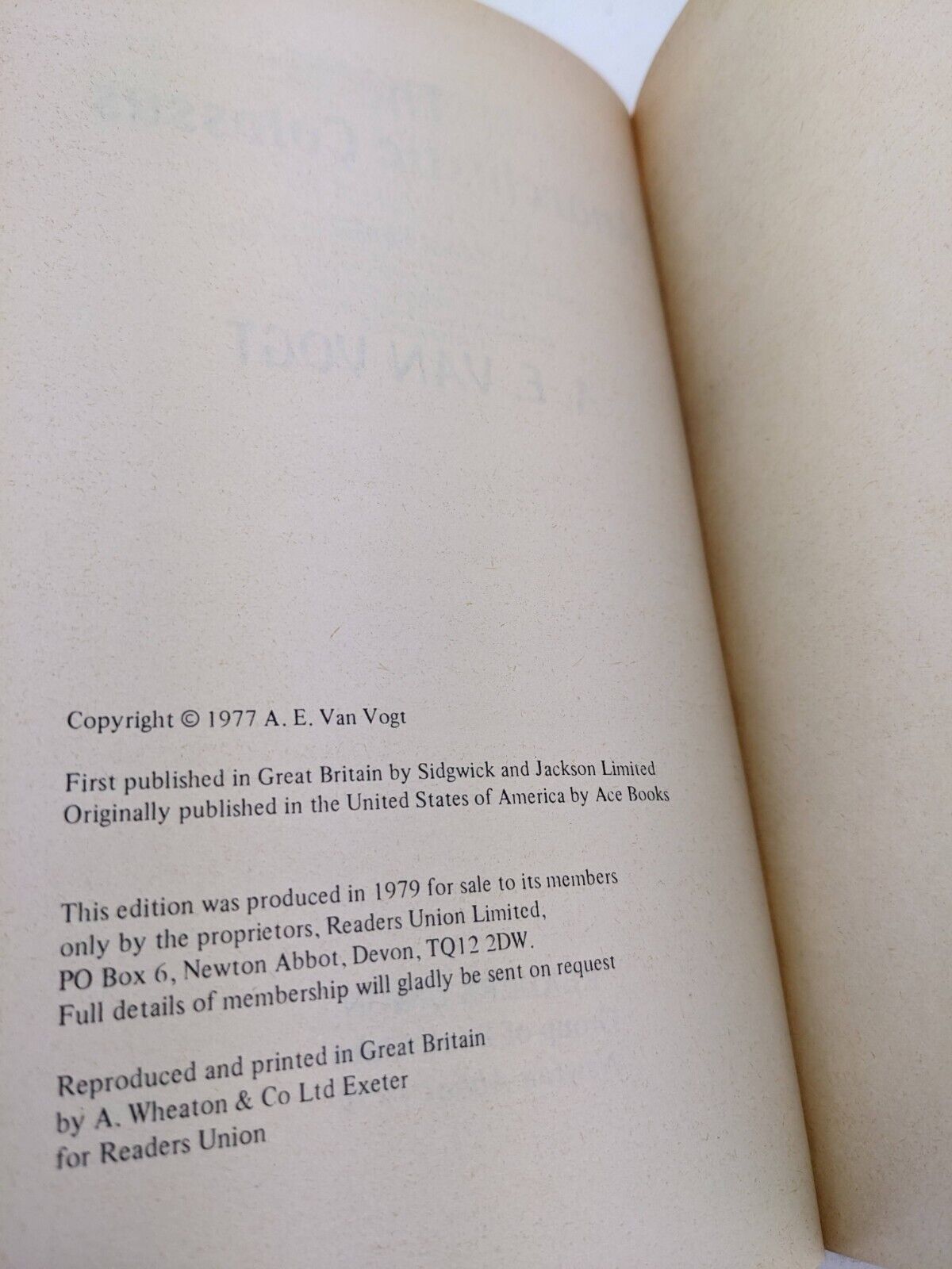 The anarchistic Colossus by A.E. Van Vogt 1979 Hardcover SFBC