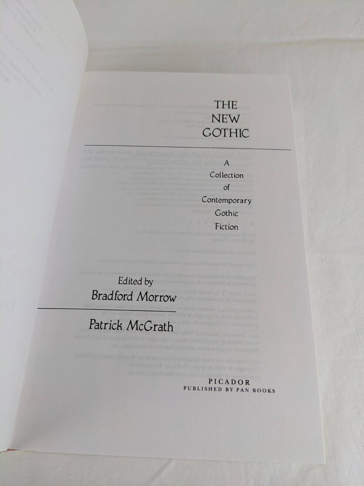 The picador book of the new gothic Hardcover 1991