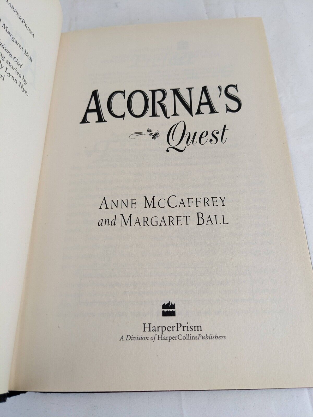 Acorna's Quest by Anne McCaffrey & Margaret Ball 1998 First Edition Hardcover