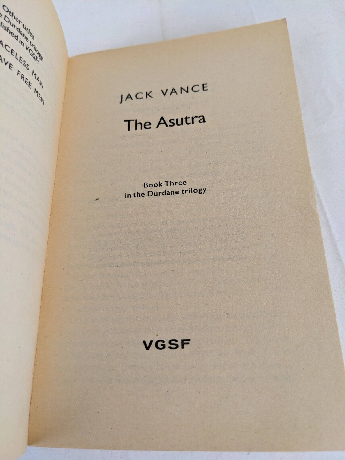 Brave free men & The Asutra by Jack Vance 1987 Fabulous Durdane