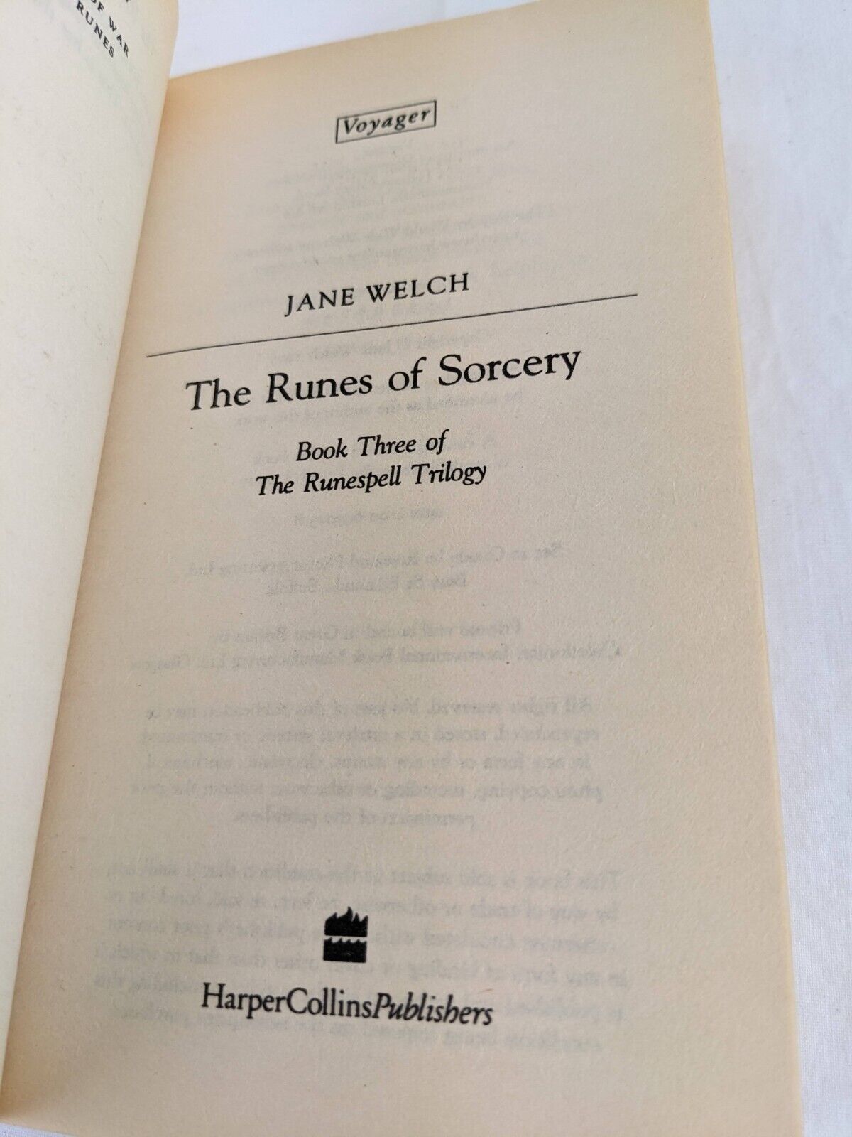 Runespell trilogy by Jane Welch 1995 The Runes of War, Lost & Sorcery