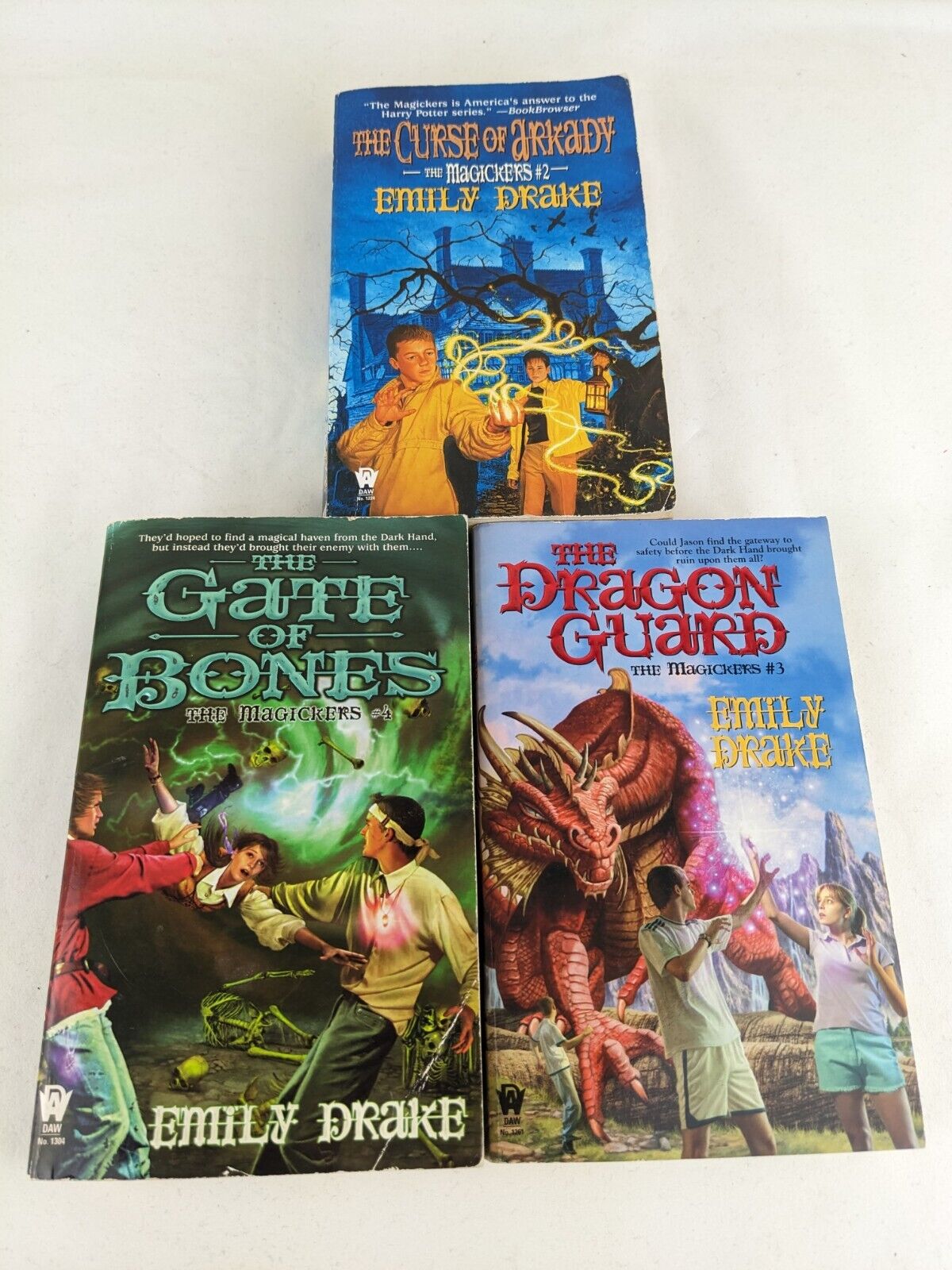 The magickers by Emily Drake - Curse of Arkady, Gate of bones & Dragon Guard