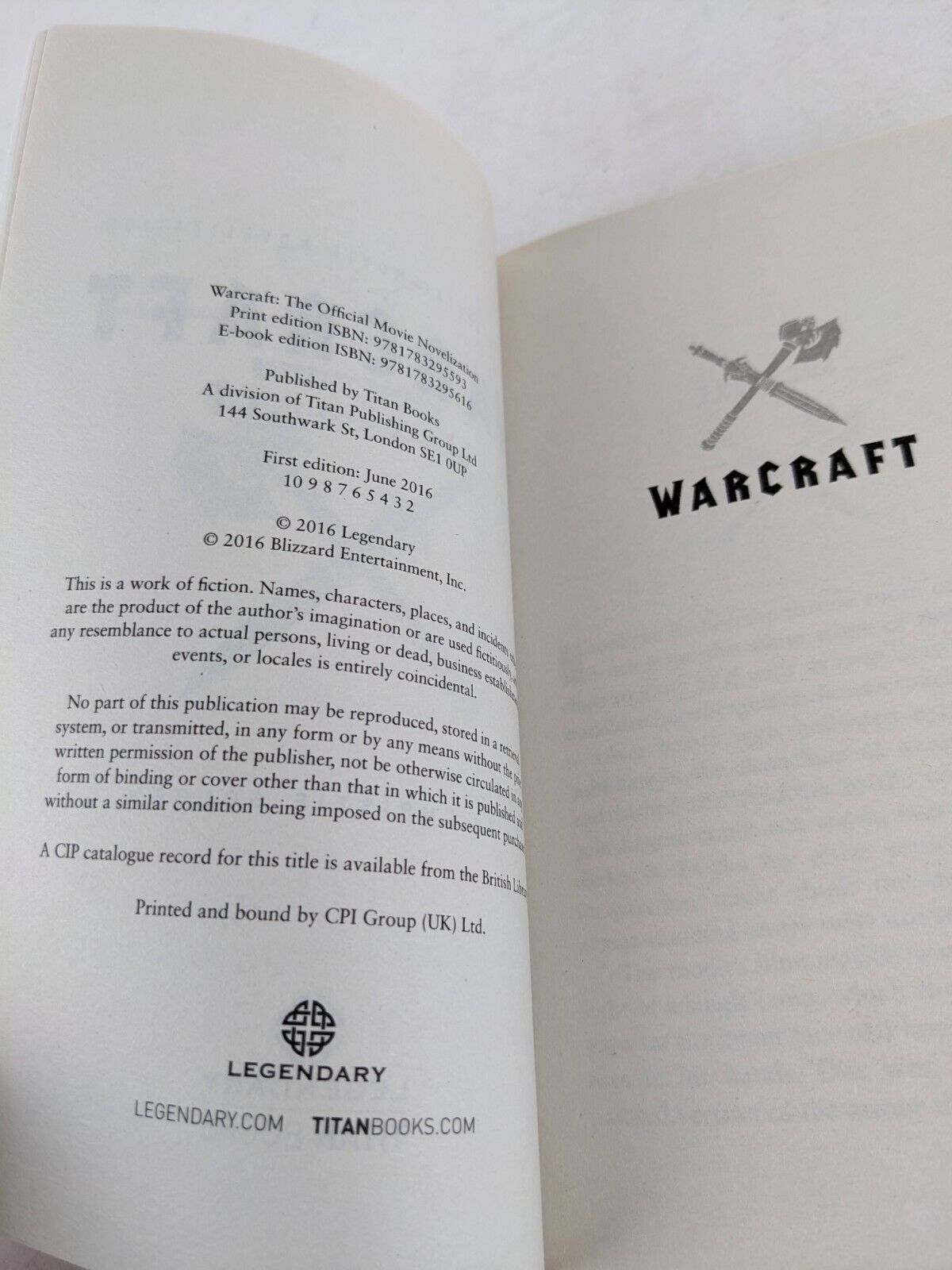 Warcraft official movie novelization & prequel Durotan by Christie Golden 2016