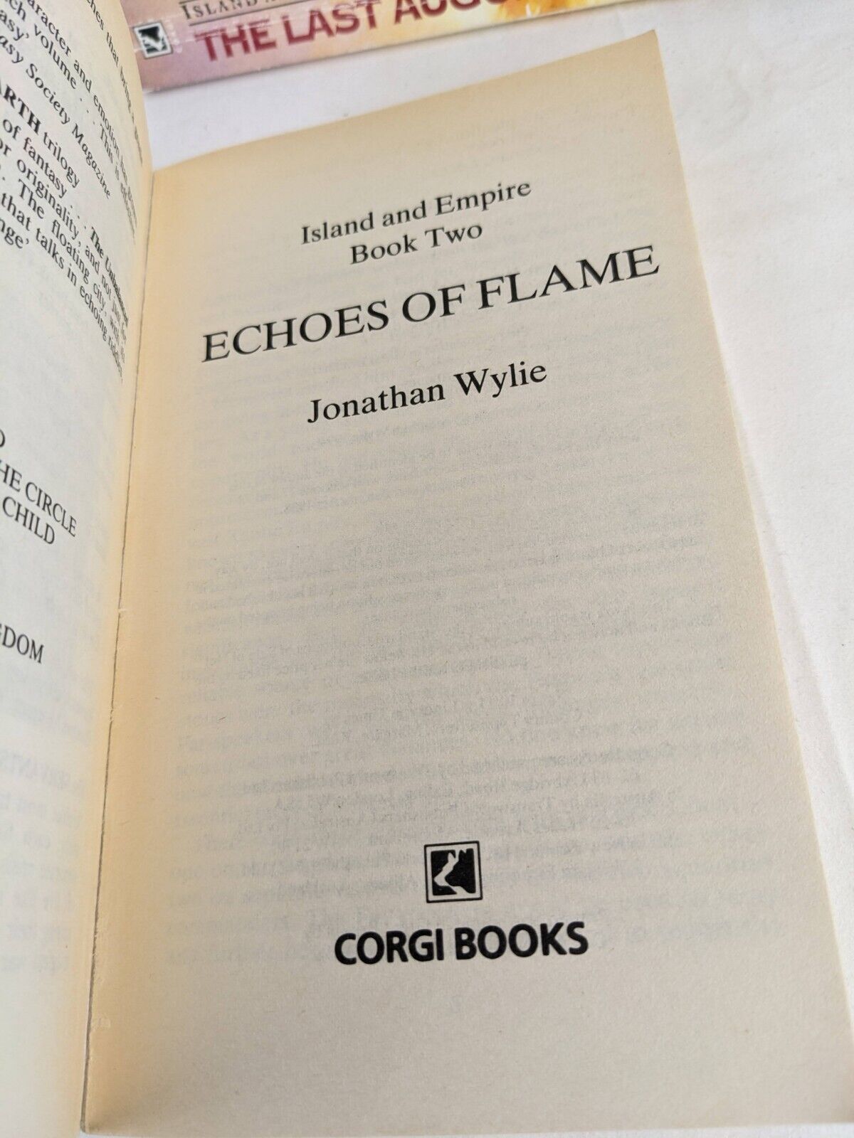 Island & Empire Series by Jonathan Wylie 1993 Fire, flame, augury