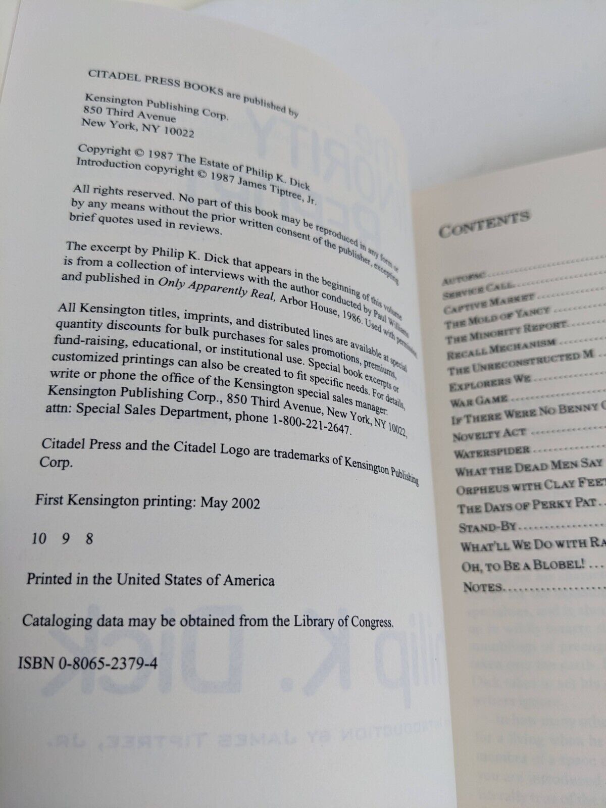 The minority report and other classic stories by Philip K. Dick 2002