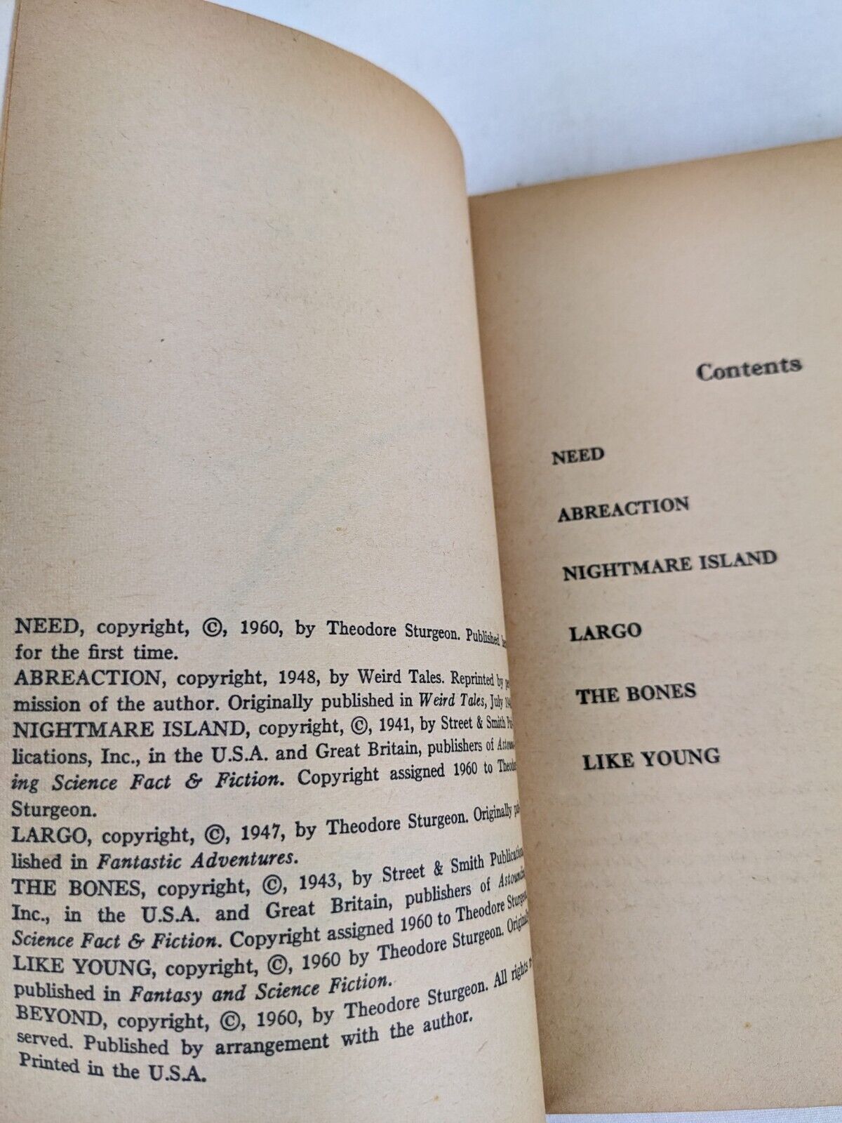 Beyond by Theodore Sturgeon 1960 Avon Books