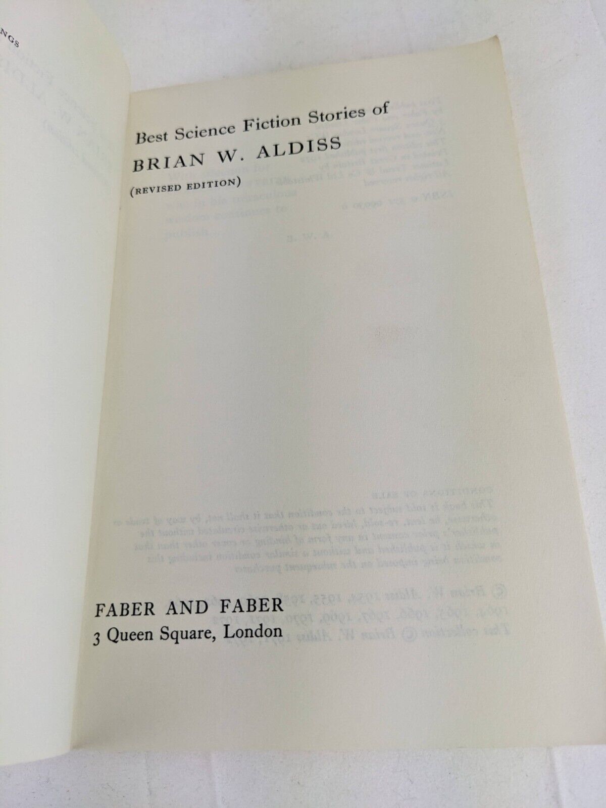 Best SF stories of Brian W. Aldiss 1972