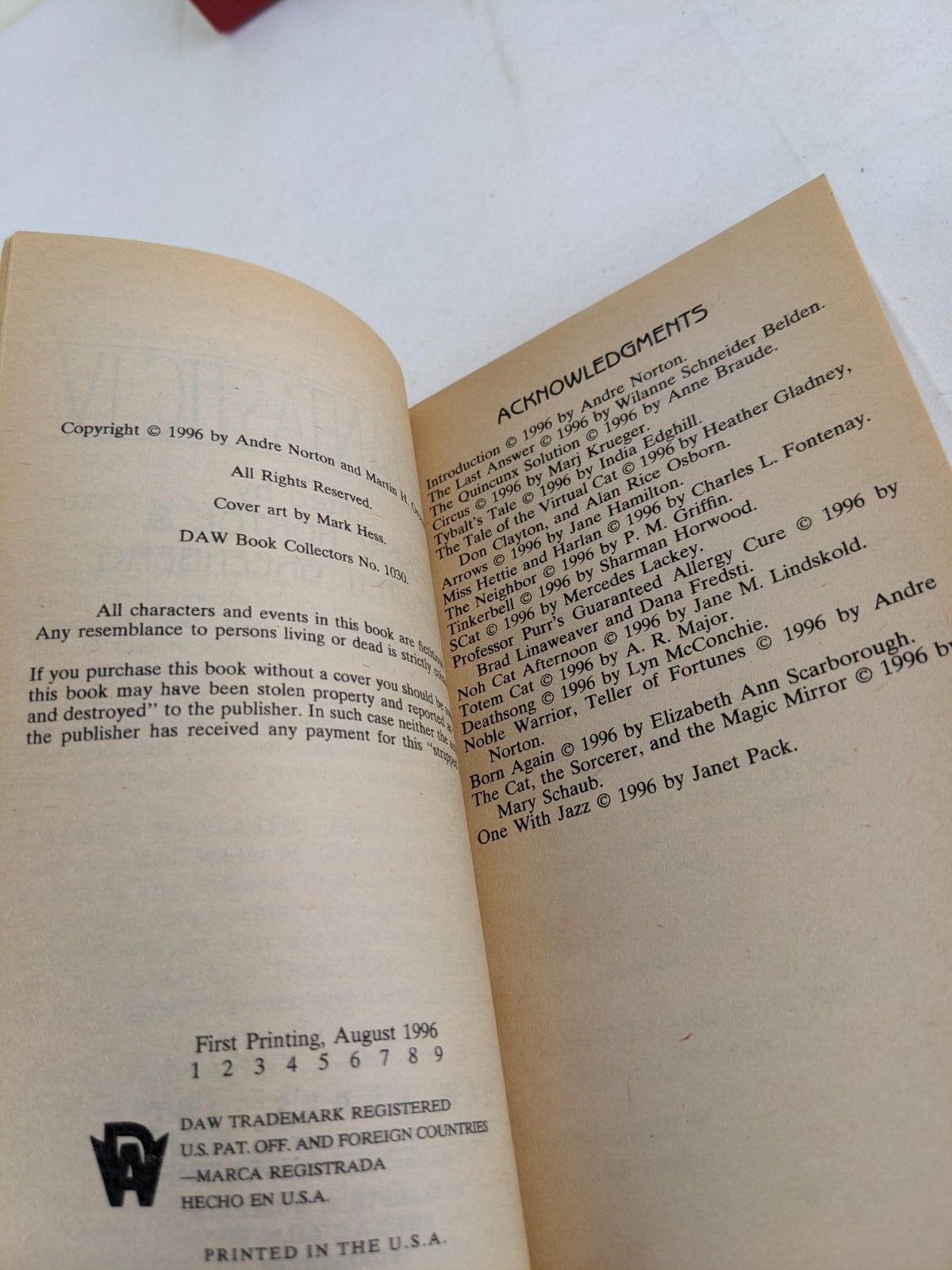 Catfantastic series x 4 by Andre Norton / Martin H. Greenberg 1991 Short Stories