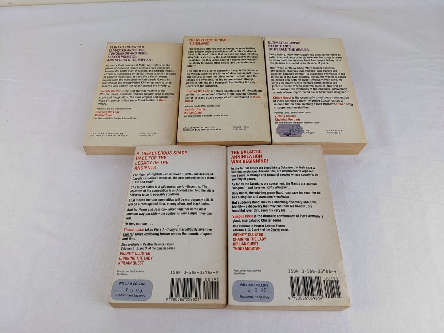 Pier's Anthony's Cluster complete  volume 1-5 1979 - Vicinity, Lady, Quest etc.