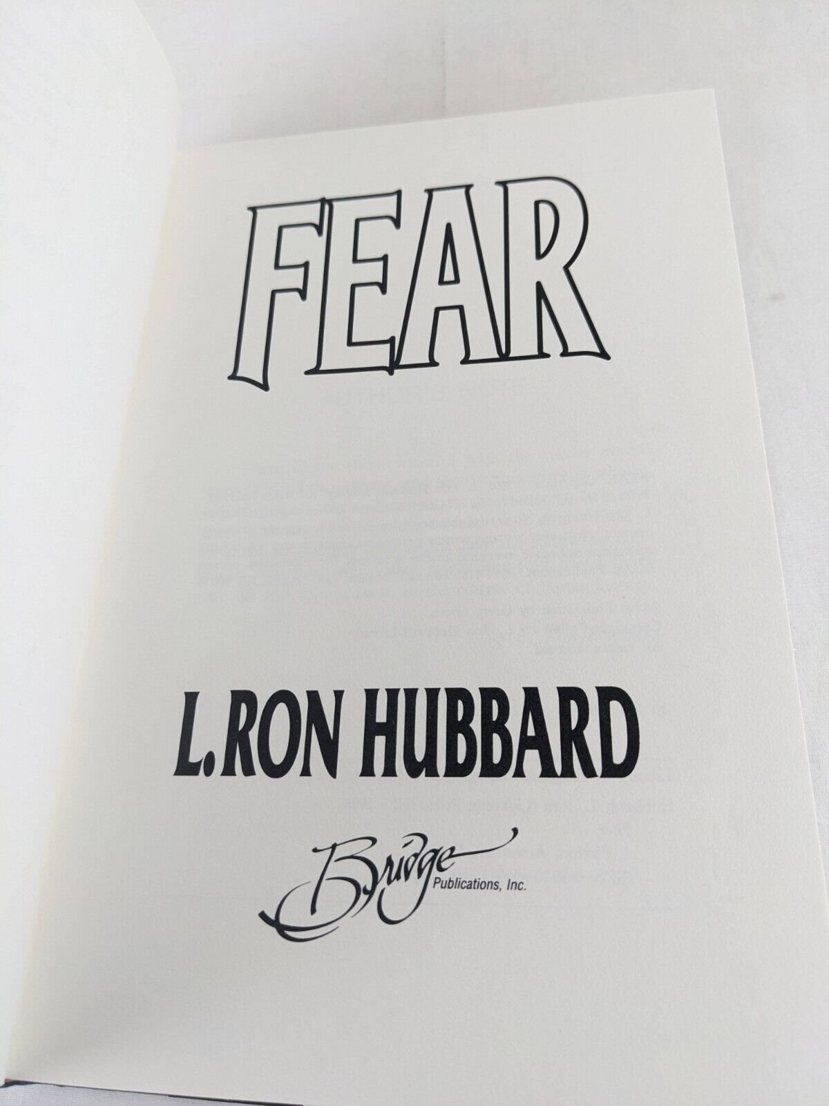 Fear by L. Ron Hubbard 1991 Hardcover First Edition Horror science fiction