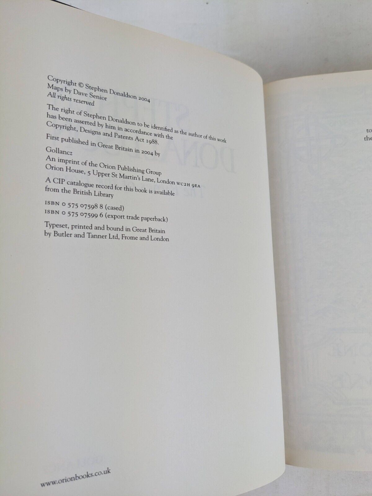 Last of Thomas Covenant: Runes of the earth Stephen Donaldson Hardcover 2004