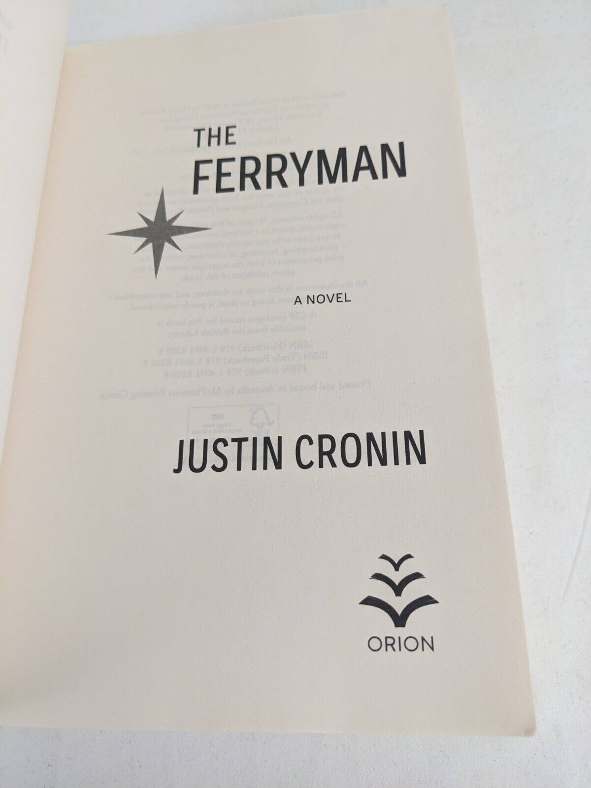 The ferryman by Justin Cronin 2023