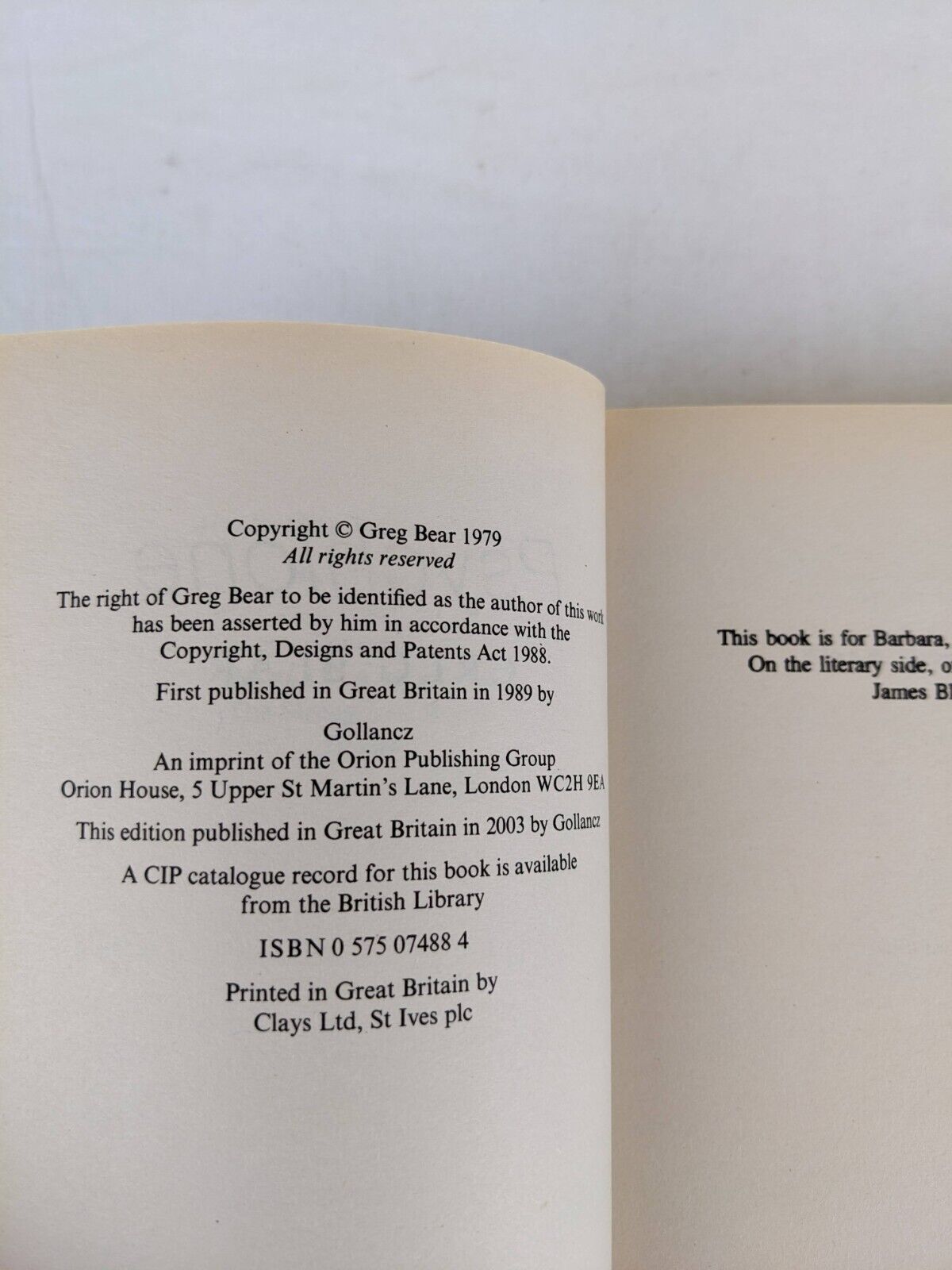 Psychlone by Greg Bear 1989