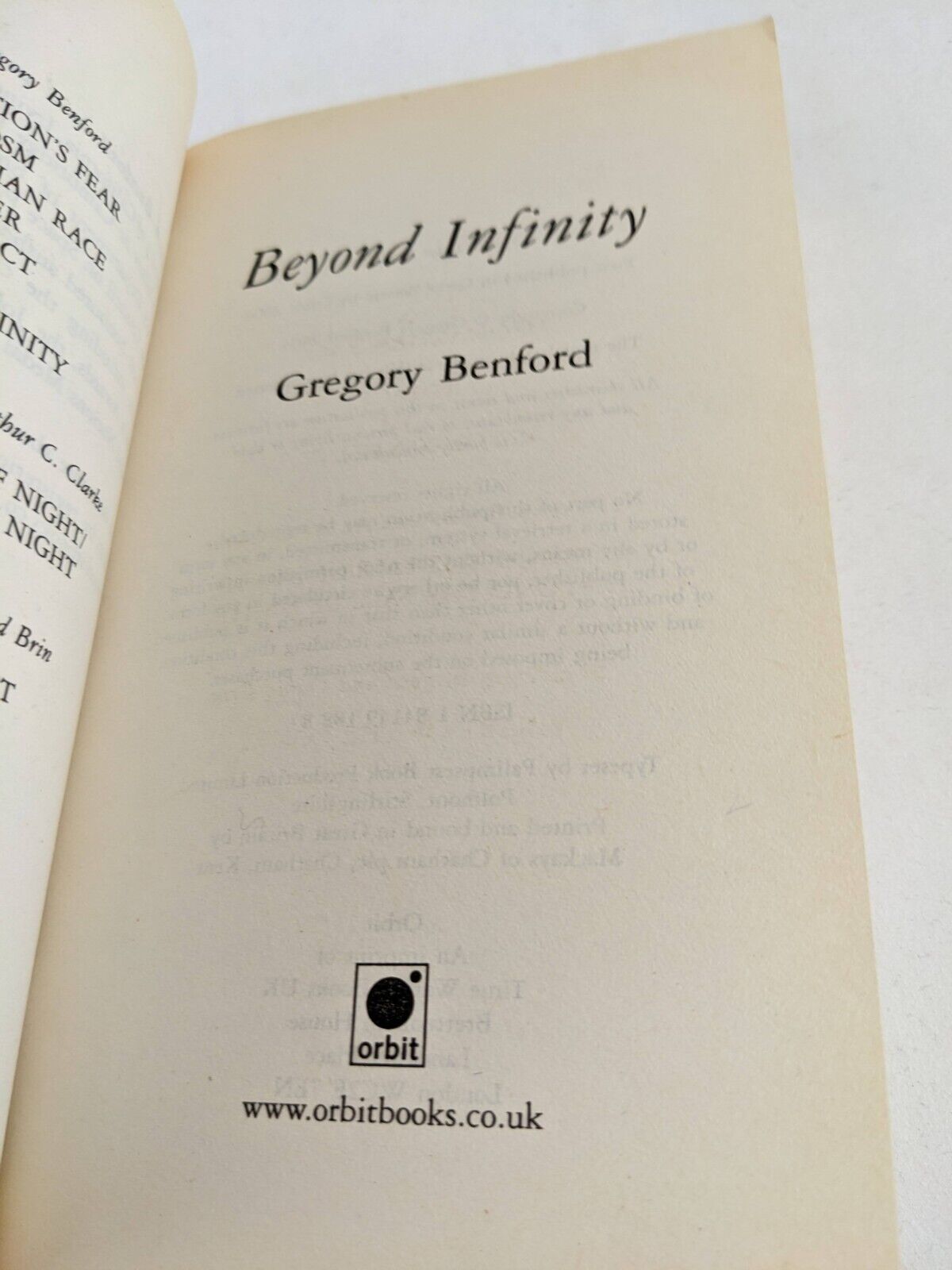 Greg Benford & Bear - Bright eternity, Beyond Infinity, Infinity Concerto 1987